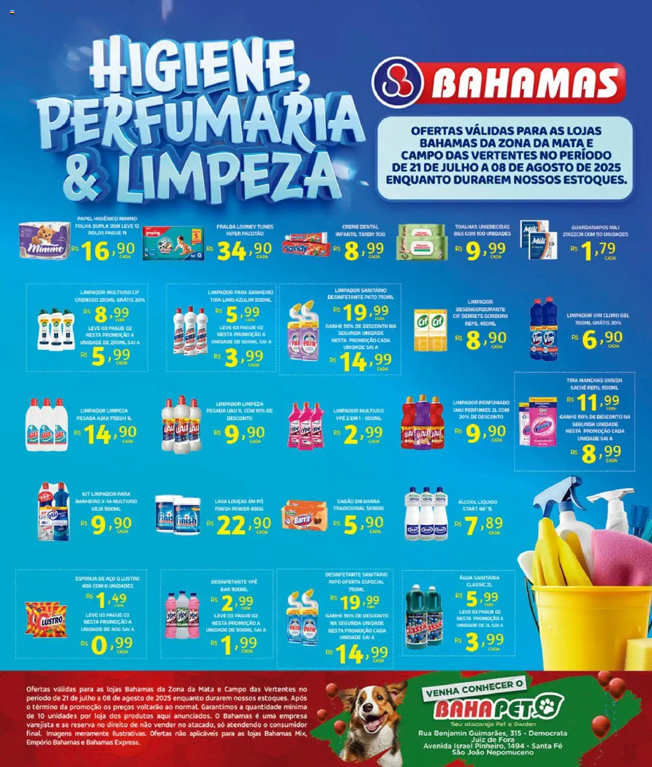 Bahamas Supermercados folheto "Ofertas Especial Higiene e Limpeza " válido a partir de 21/07/2025 - número de página 1
