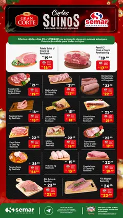 Pré-Visualização do folheto "Ofertas Cortes Suínos" da loja Semar Supermercado válido a partir de 09/12/2025