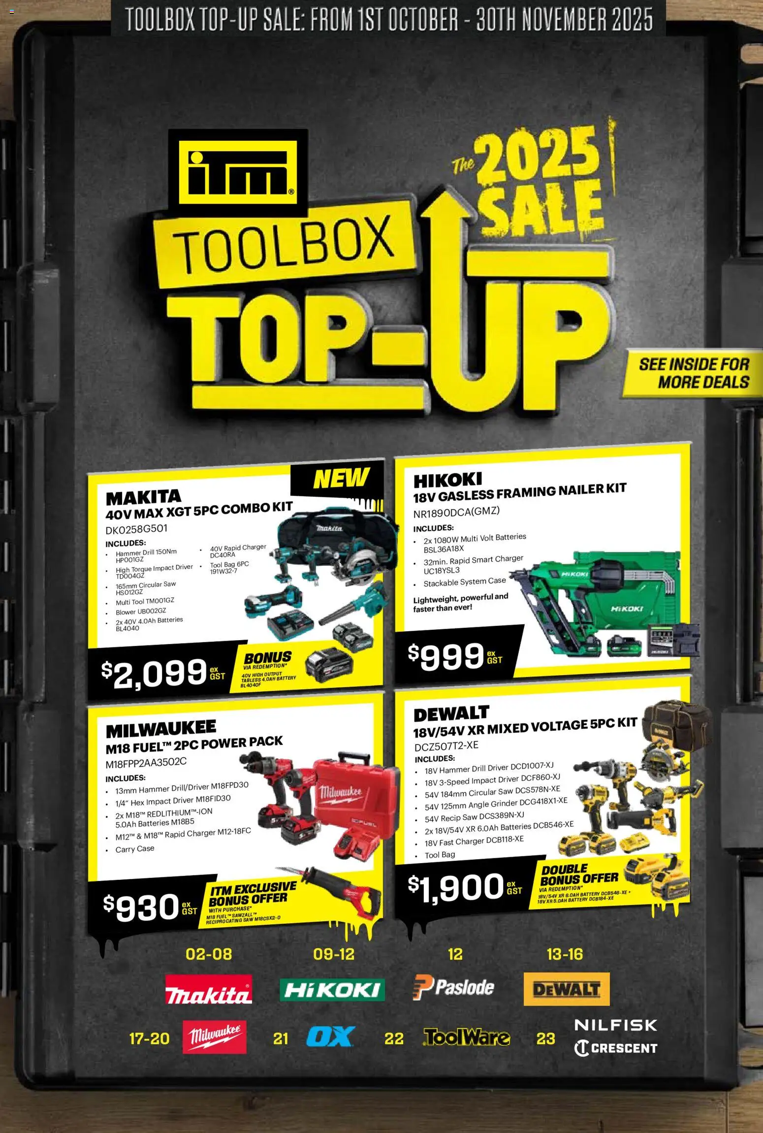 Preview of catalogue Toolbox Top - Up from shop ITM valid 1 Oct 2025