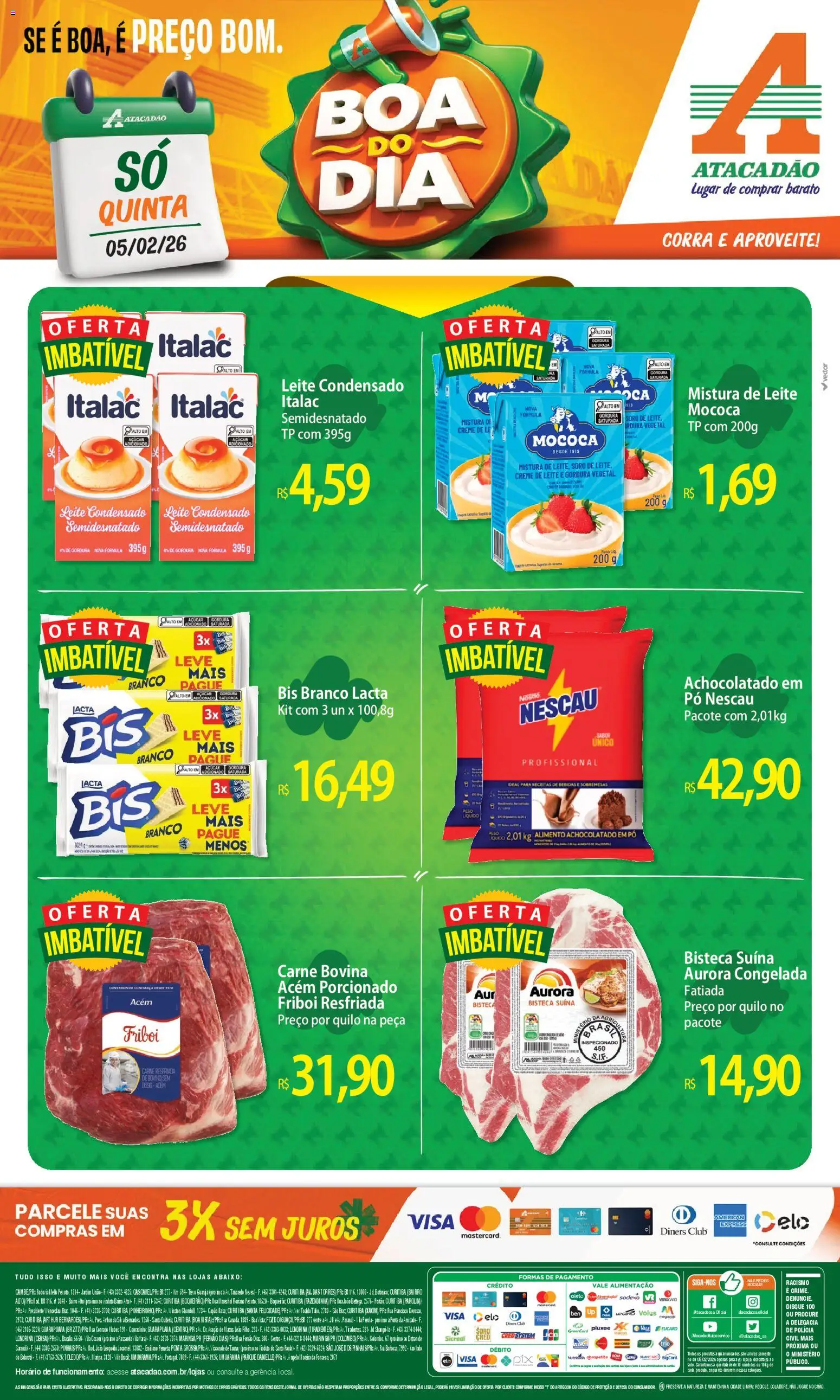 Pré-Visualização do folheto "Ofertas - PR" da loja Atacadão válido a partir de 05/02/2026