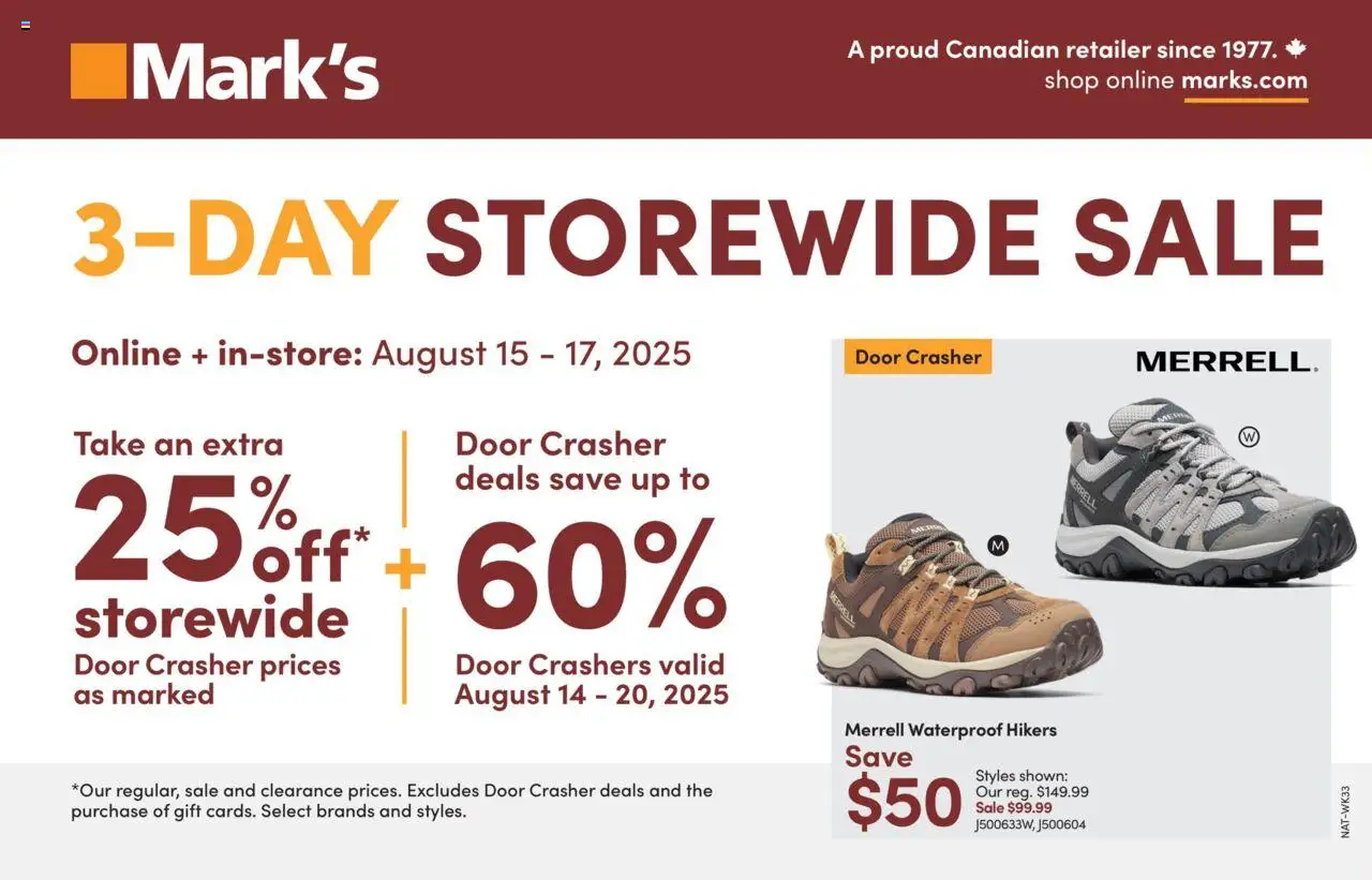 Mark's flyer valid from Aug 14, 2025 - page number 1