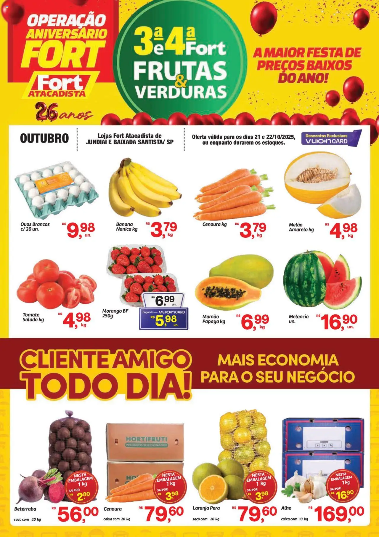 Fort Atacadista folheto "Ofertas Frutas, Verduras" válido a partir de 21/10/2025 - número de página 1