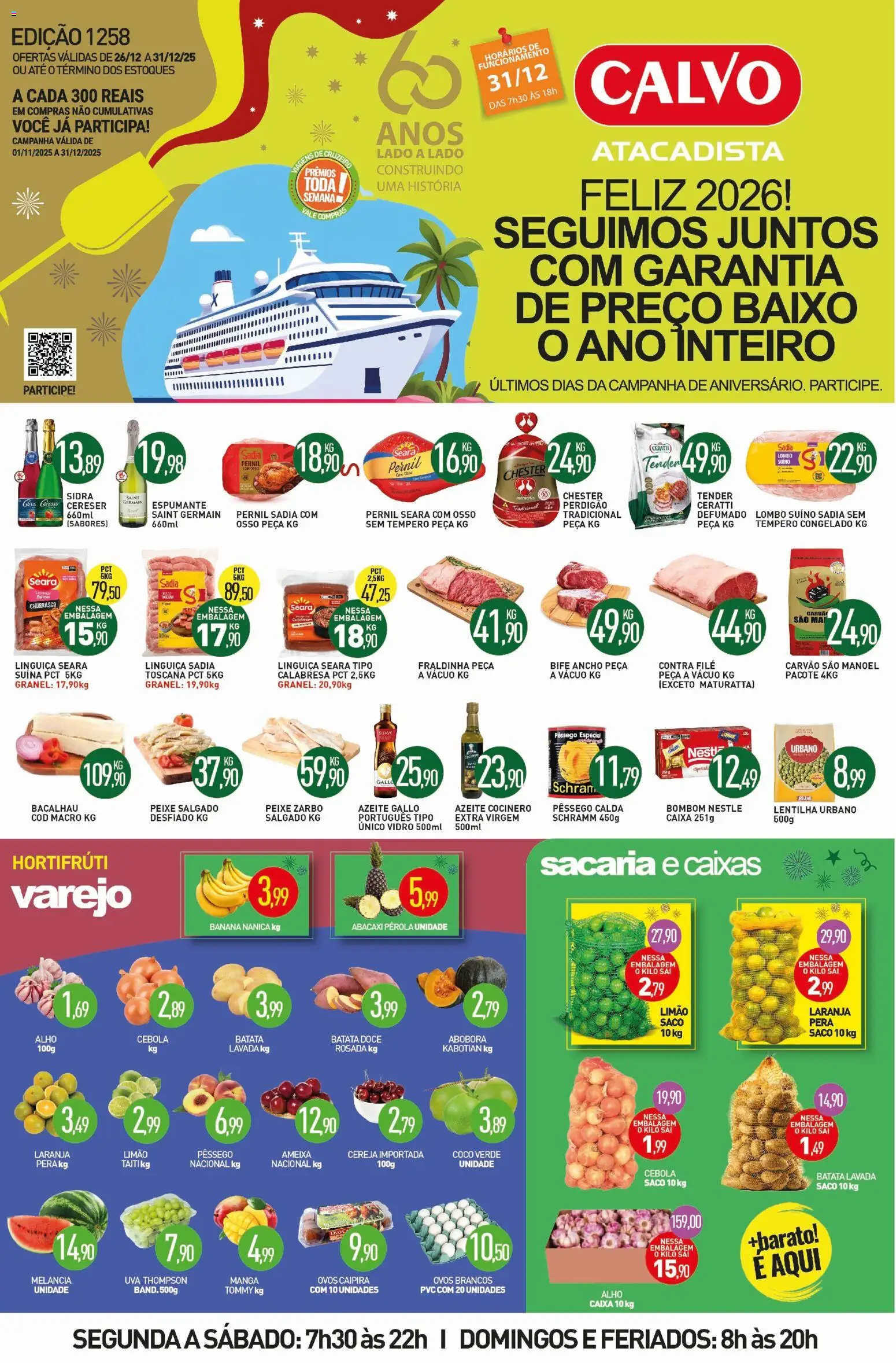 Pré-Visualização do folheto "Ofertas da semana" da loja Calvo Atacadista válido a partir de 26/12/2025