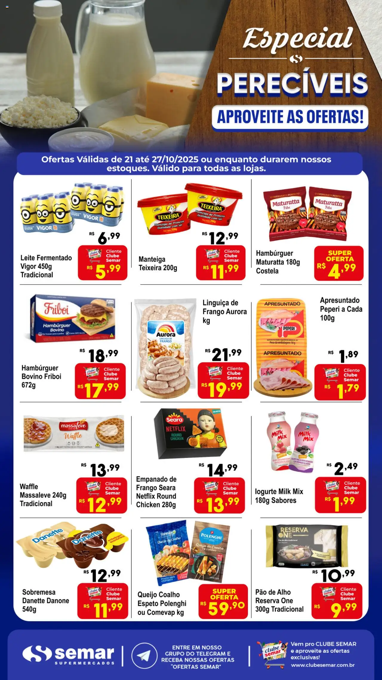 Semar Supermercado folheto "Ofertas Especial Perecíveis" válido a partir de 21/10/2025 - número de página 1