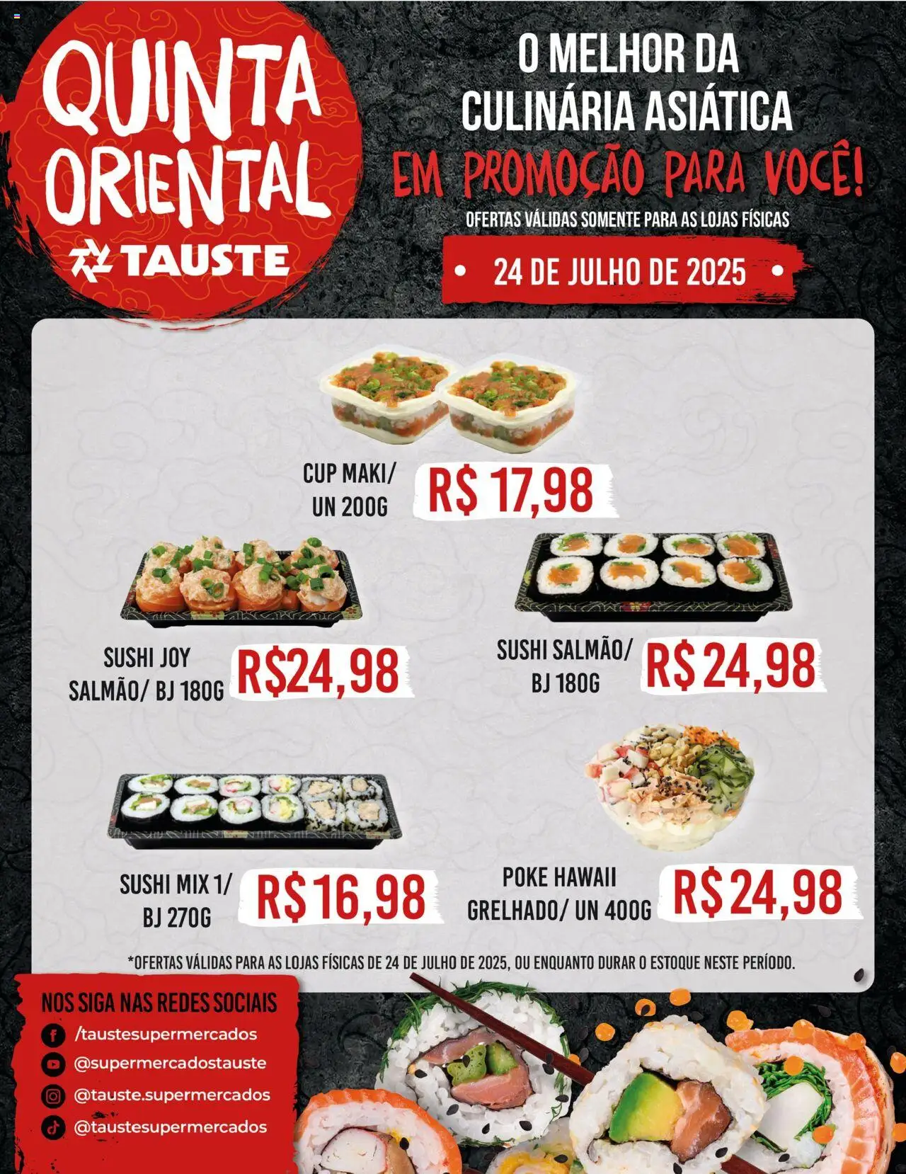 Tauste folheto "Ofertas Especial Oriental" válido a partir de 24/07/2025 - número de página 1 - Sushi