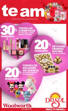 Vista previa las ofertas de la tienda Del Sol y Woolworth - Catálogo El regalo perfecto - San Valentin desde el 05/02/2026 