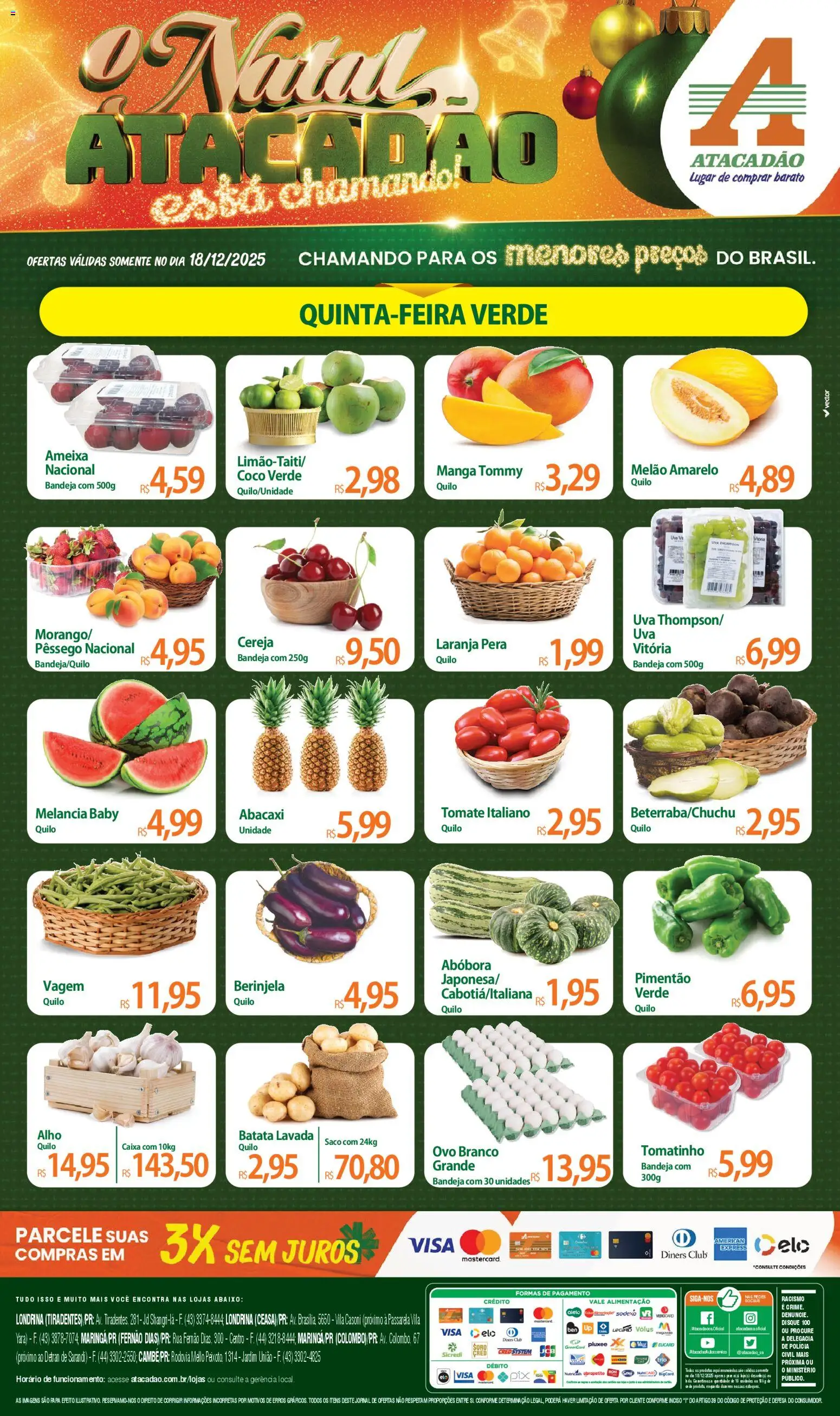 Pré-Visualização do folheto "Ofertas - PR" da loja Atacadão válido a partir de 18/12/2025