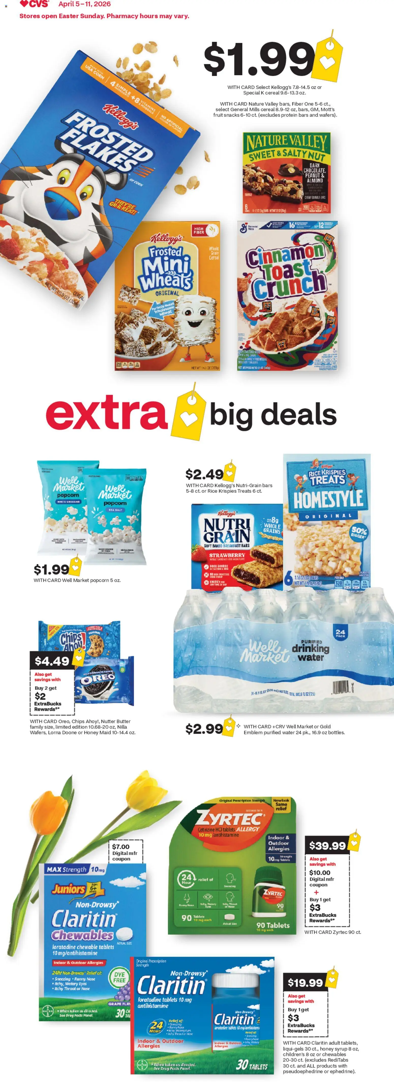 Ad Preview of CVS Pharmacy CVS Pharmacy Weekly Ad - NM from 04/05/2026 - Chips, Honey, Protein, Cereal, Corn, Rice, Oreo, Peanuts