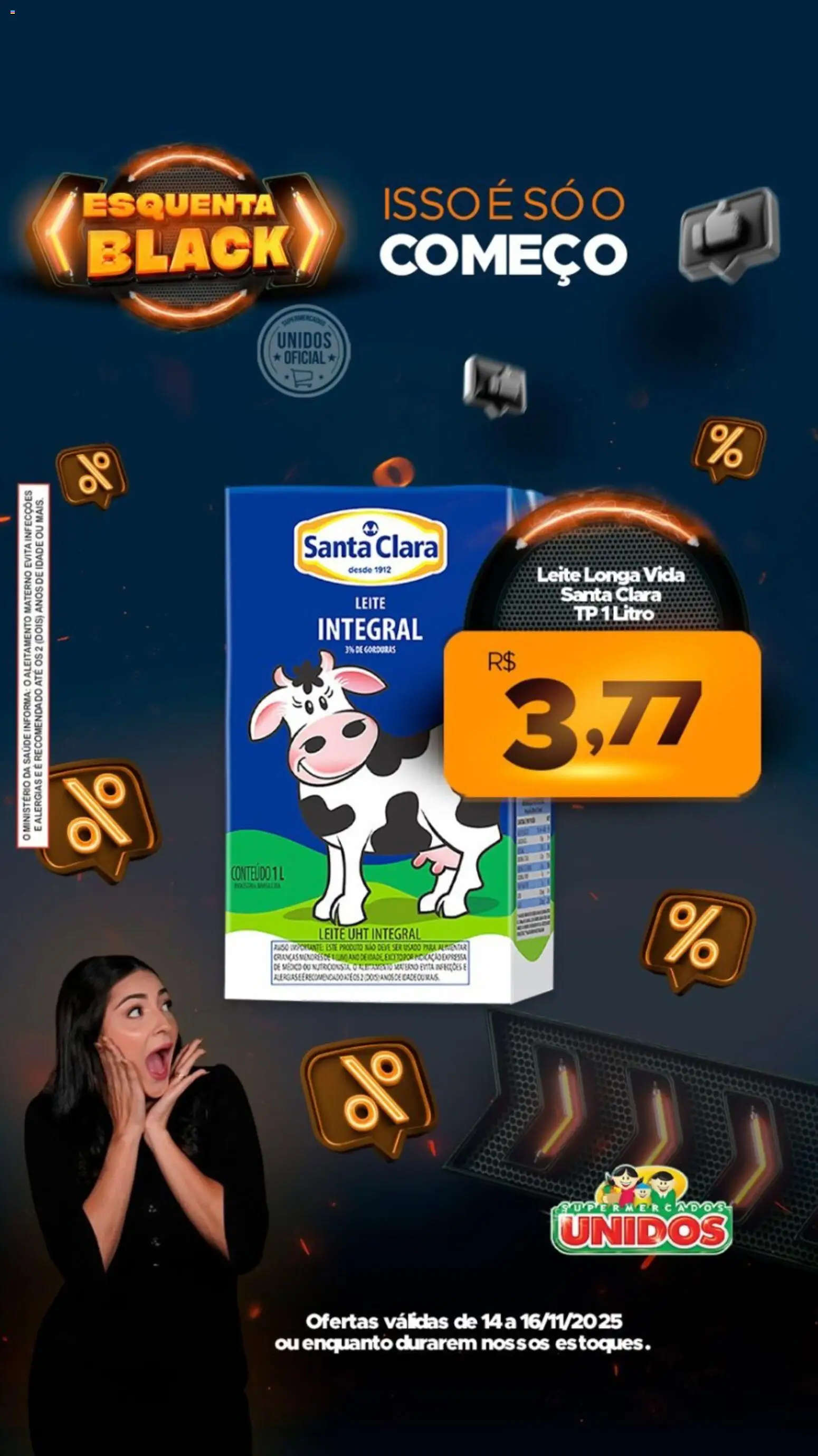 Pré-Visualização do folheto "Black Friday" da loja Supermercados Unidos válido a partir de 14/11/2025