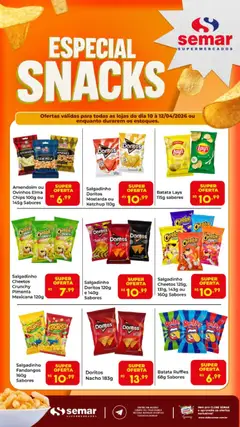 Pré-Visualização do folheto "Semar Supermercado ofertas Snacks " da loja Semar Supermercado válido a partir de 10/04/2026