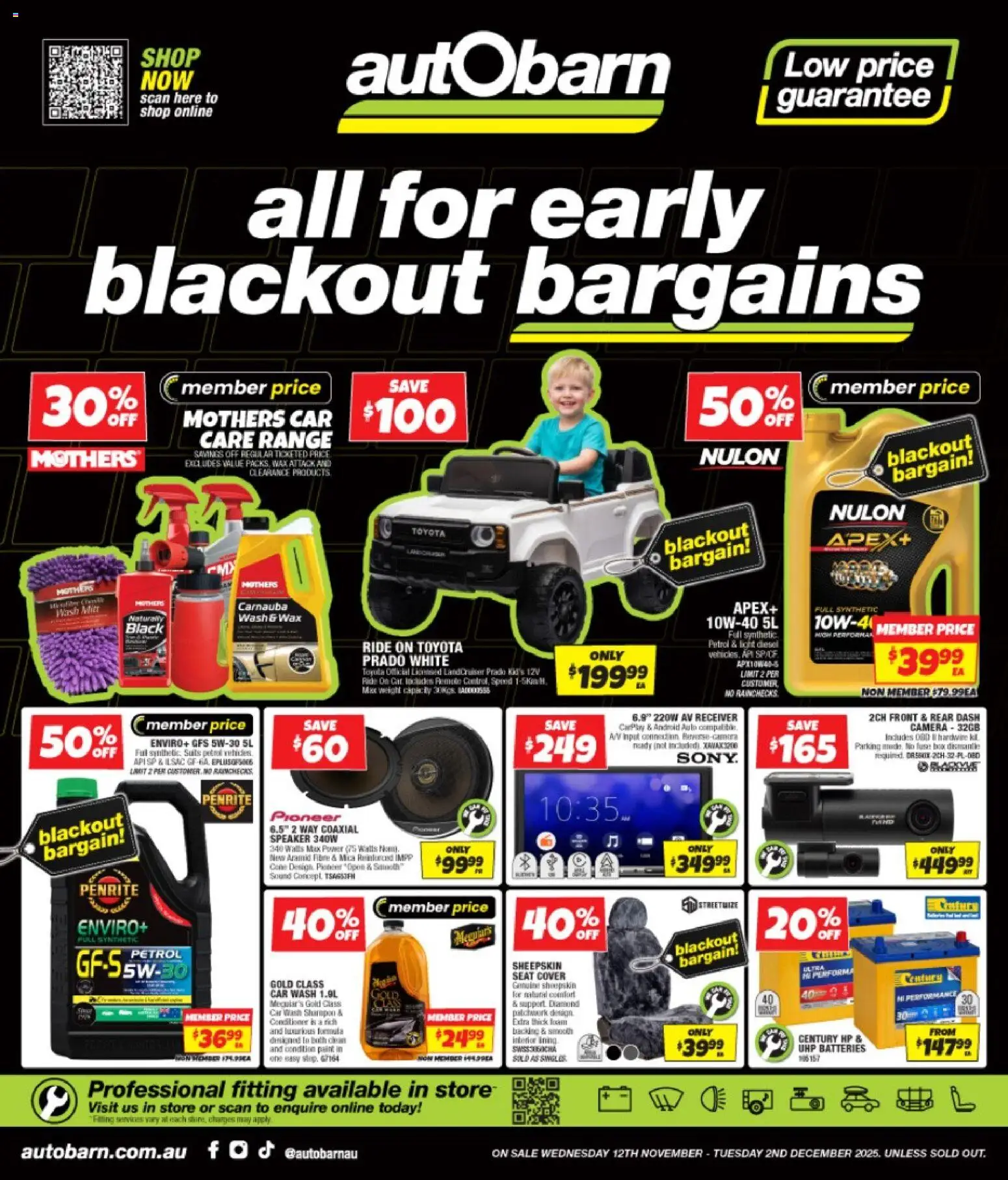 Preview of catalogue Black Friday from shop Autobarn valid 12/11/2025