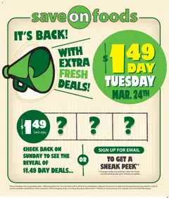 Preview of leaflet Save on foods weekly flyer / circulaire from shop Save on foods is valid from Mar 19, 2026
