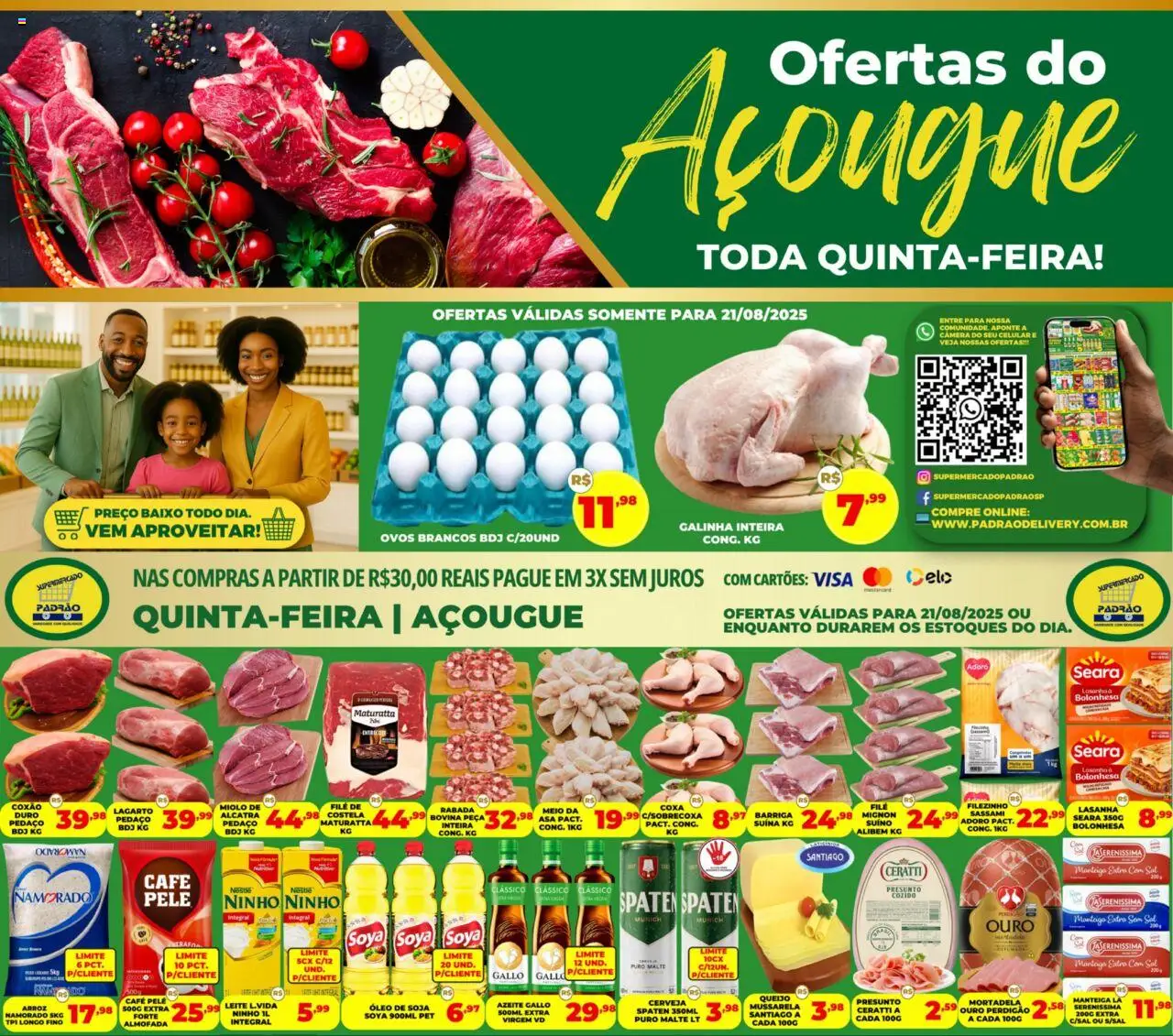 Supermercado Padrão folheto "Ofertas do Açougue" válido a partir de 21/08/2025 - número de página 1