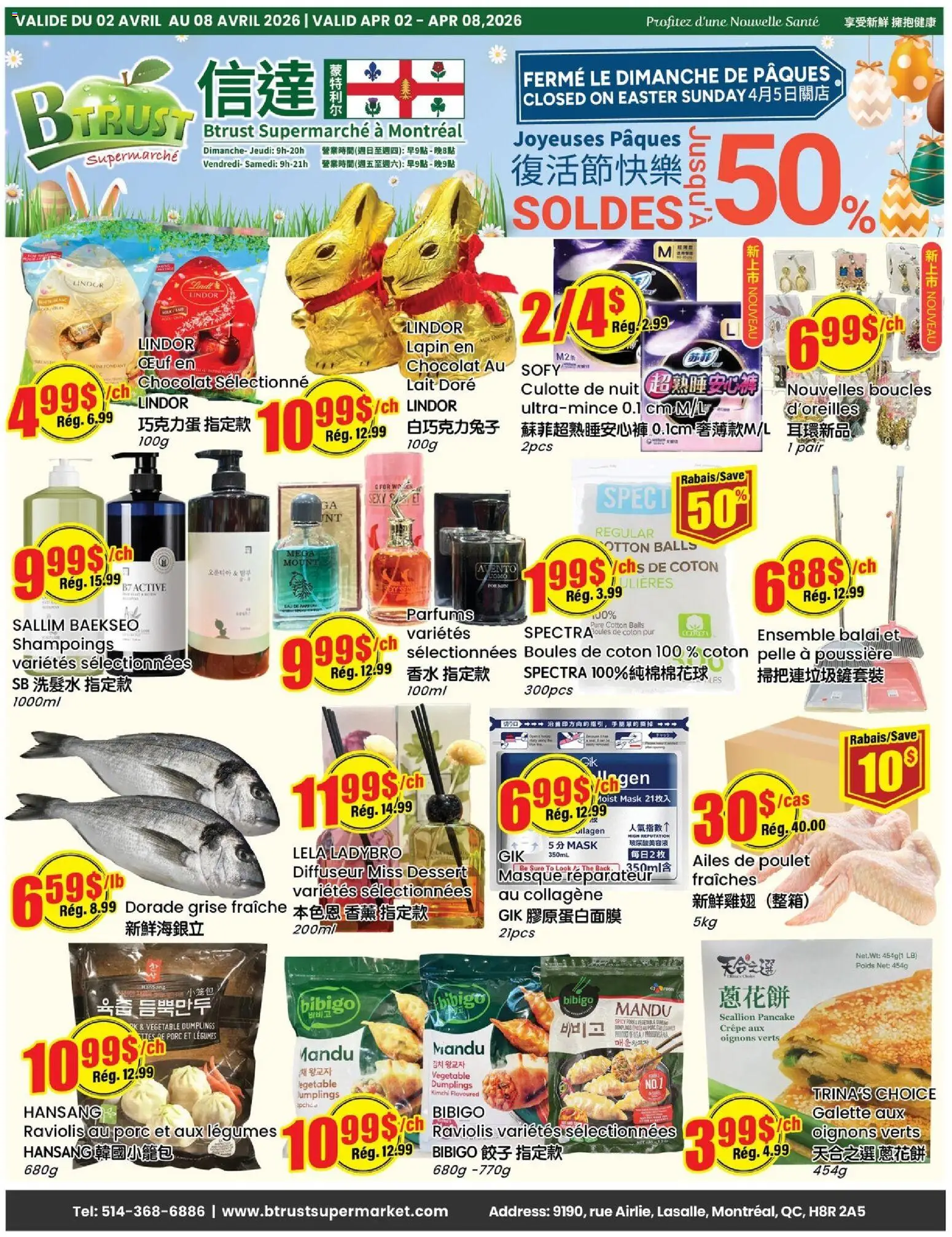 Preview of leaflet Btrust Supermarket weekly flyer - Montreal from shop Btrust Supermarket is valid from Apr 02, 2026