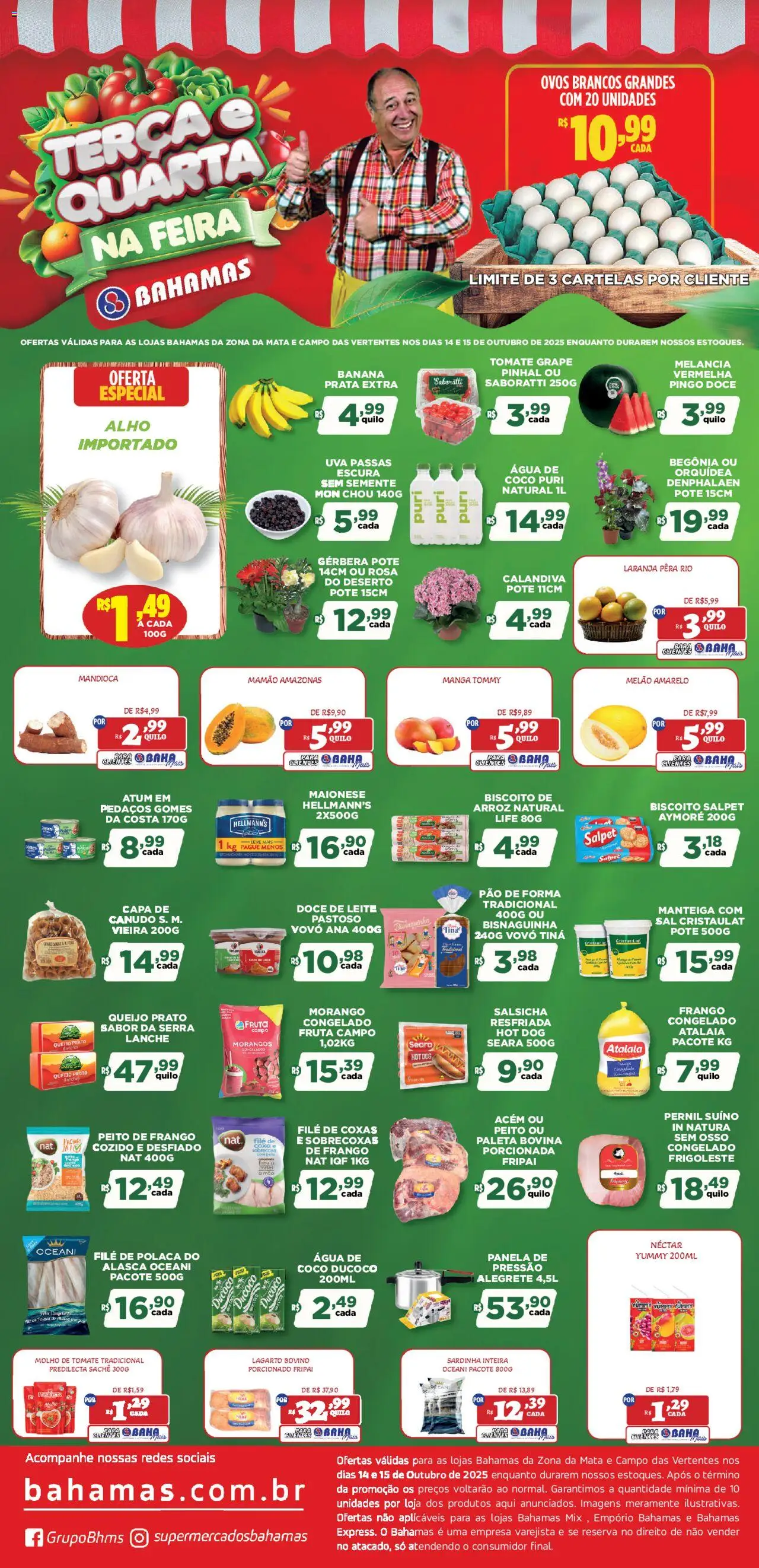 Bahamas Supermercados folheto "Ofertas Terça e Quarta na Feira" válido a partir de 14/10/2025 - número de página 1
