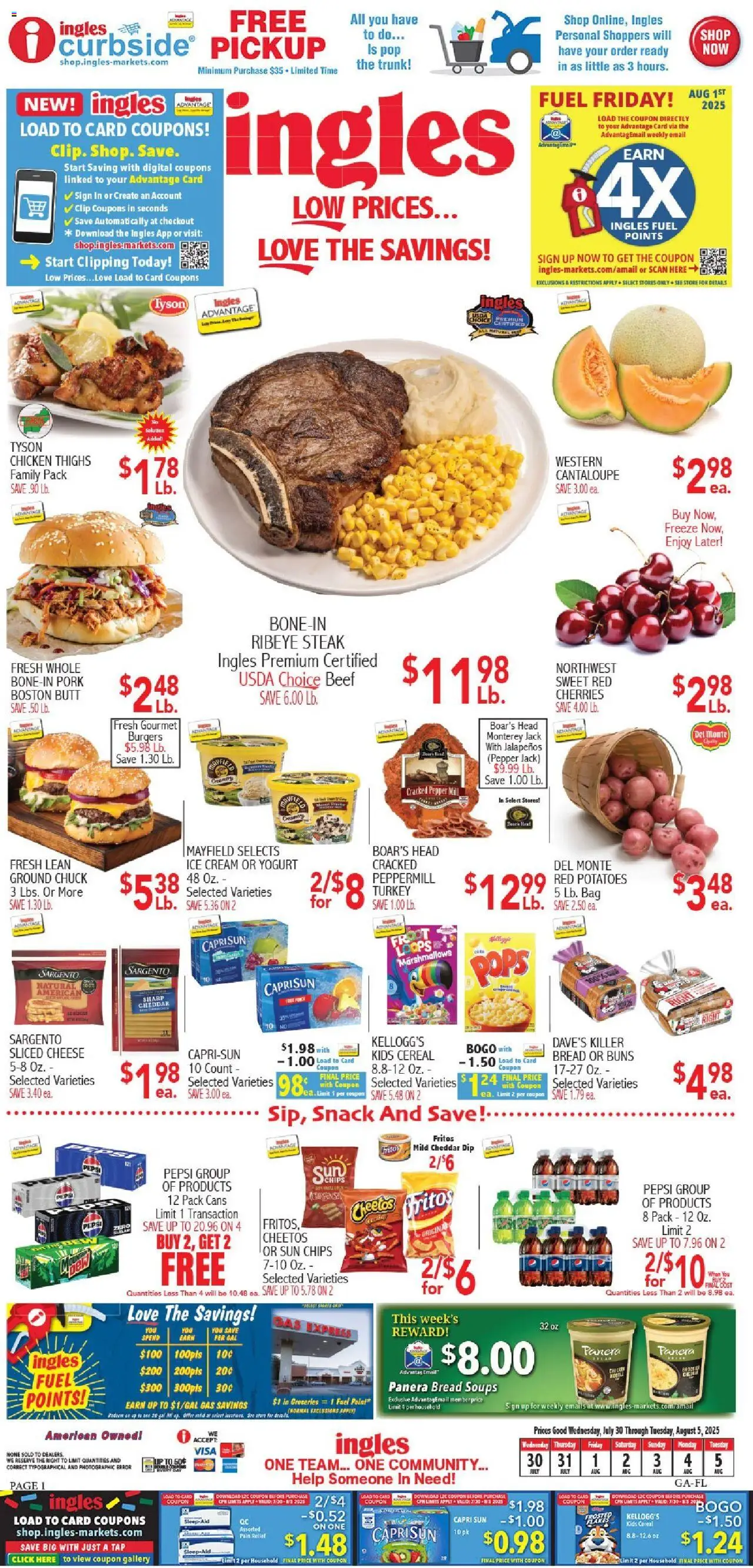 Ingles Weekly Ad from 07/30/2025 >> Sales Ad PREVIEW - Page number 1
