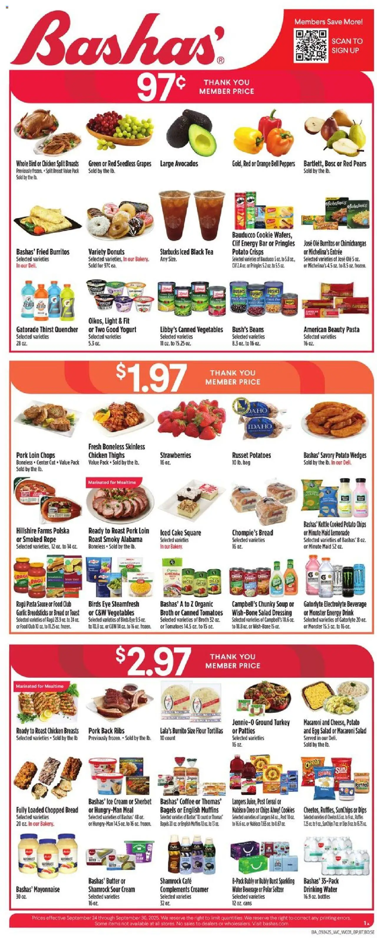Basha's Weekly Ad from 09/24/2025 - Flyer - Page number 1