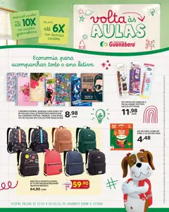 Pré-Visualização do folheto "Ofertas Voltas às Aulas" da loja Supermercado Guanabara válido a partir de 22/01/2026