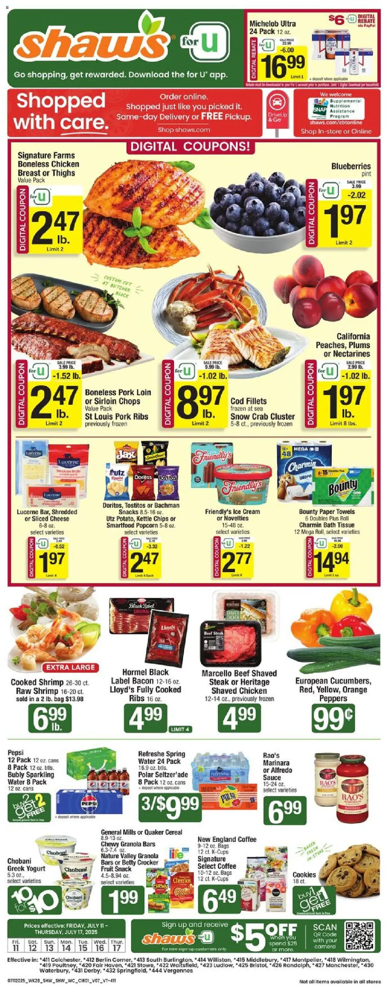 Shaw's Weekly Ad - VT from 07/11/2025 - Flyer - Page number 1