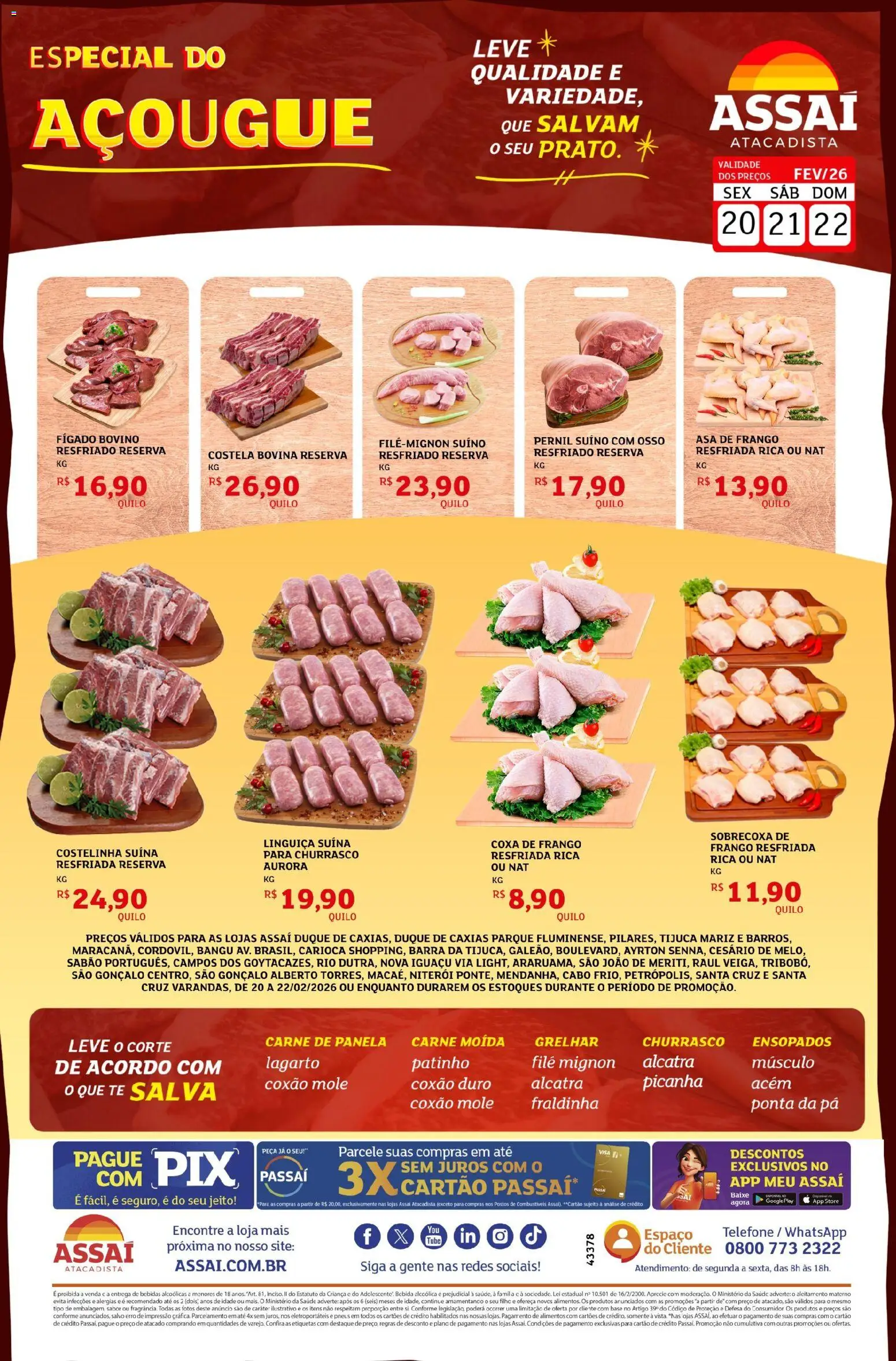 Pré-Visualização do folheto "Encarte - RJ" da loja Assaí Atacadista válido a partir de 20/02/2026