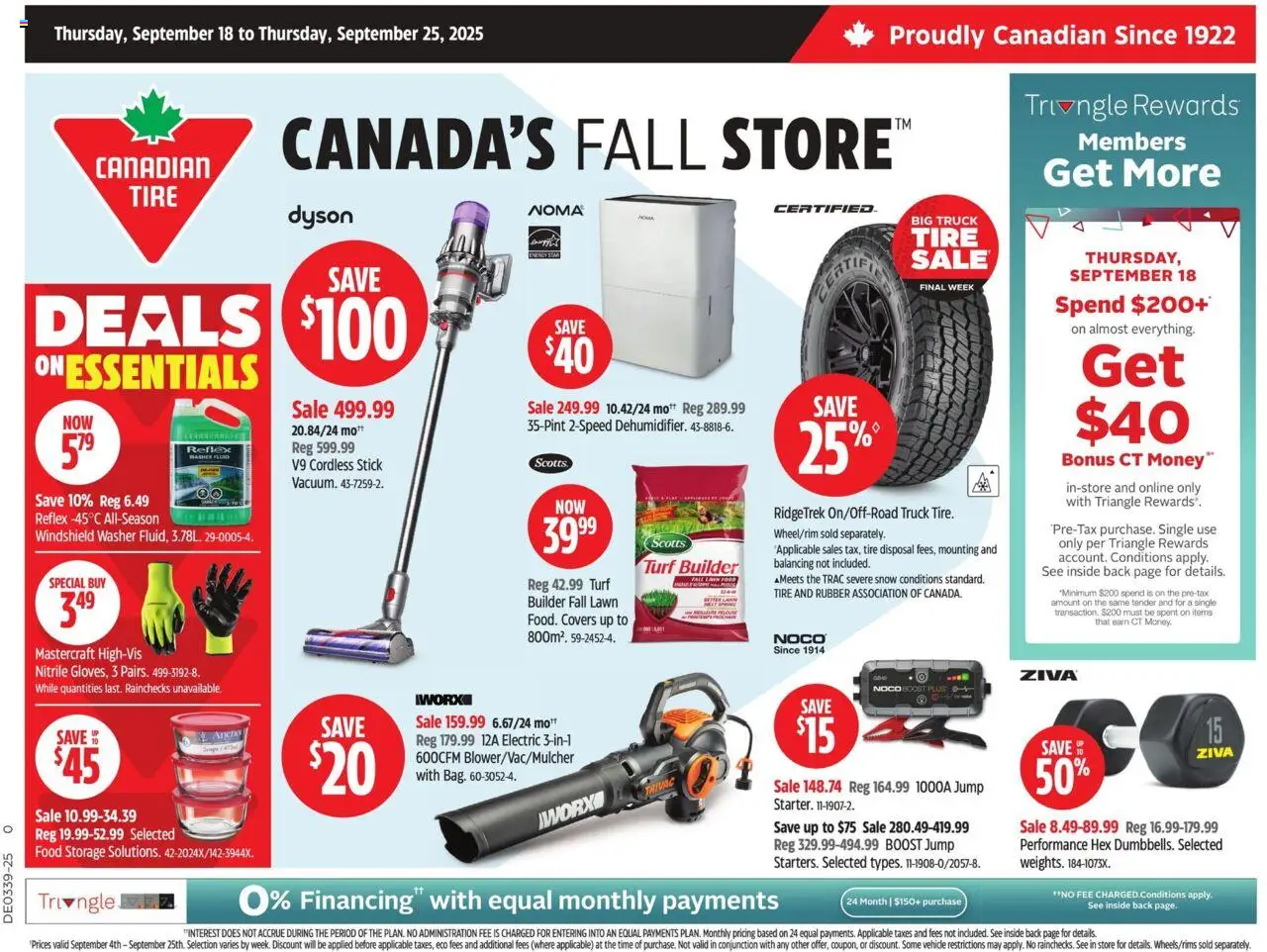 Canadian Tire flyer valid from Sep 18, 2025 - page number 1