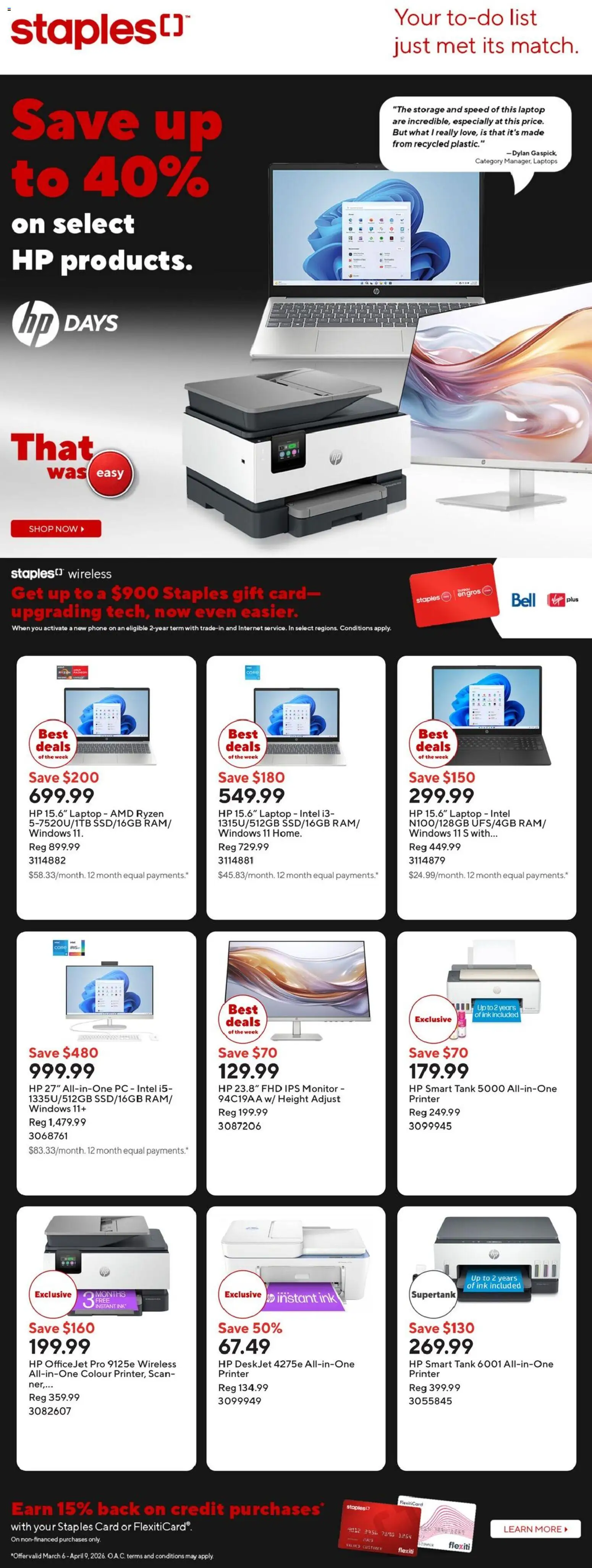 Preview of leaflet Staples weekly flyer / circulaire from shop Staples is valid from Mar 27, 2026