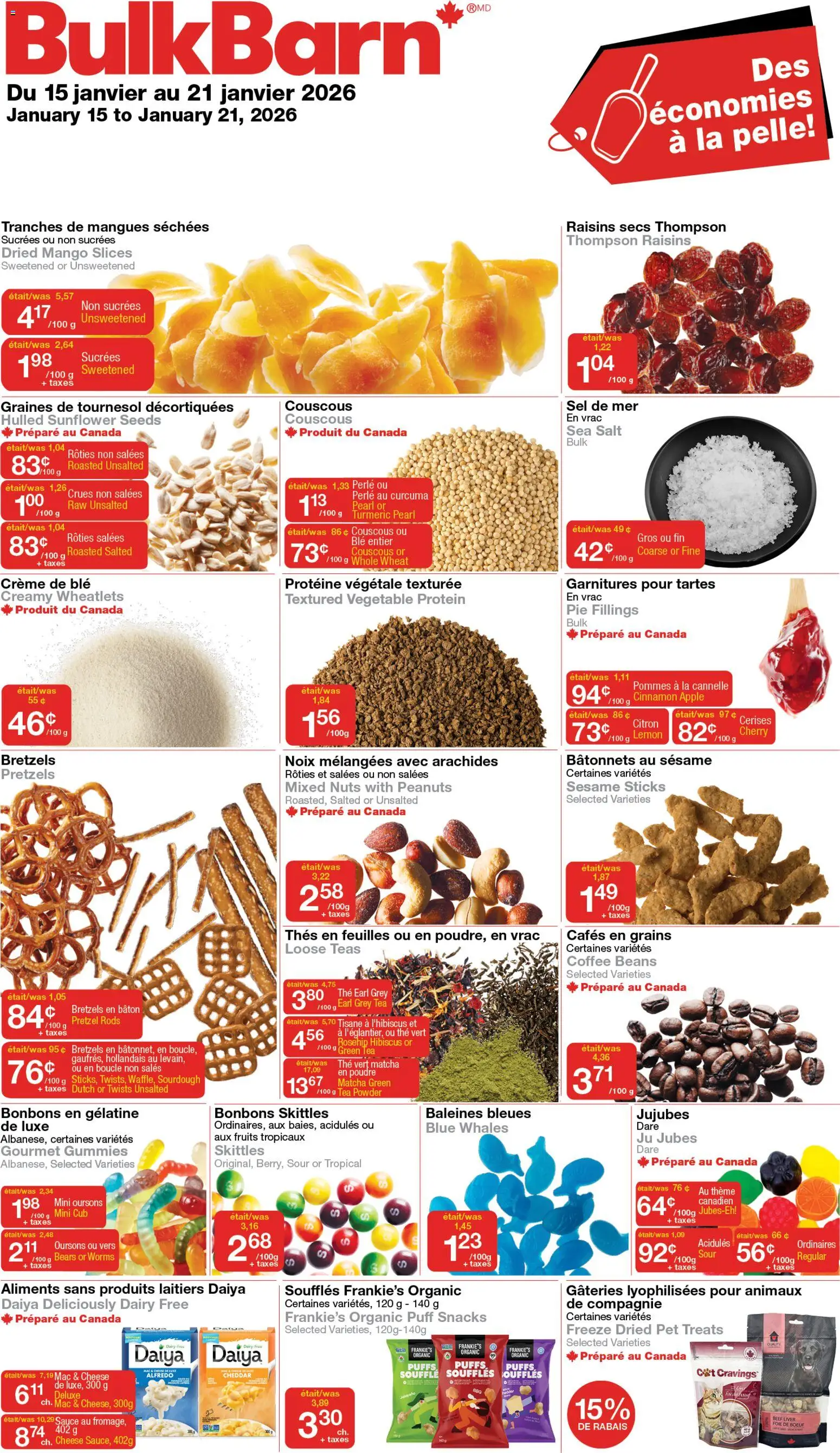 Preview of leaflet Weekly flyer / circulaire from shop Bulk Barn is valid from Jan 15, 2026