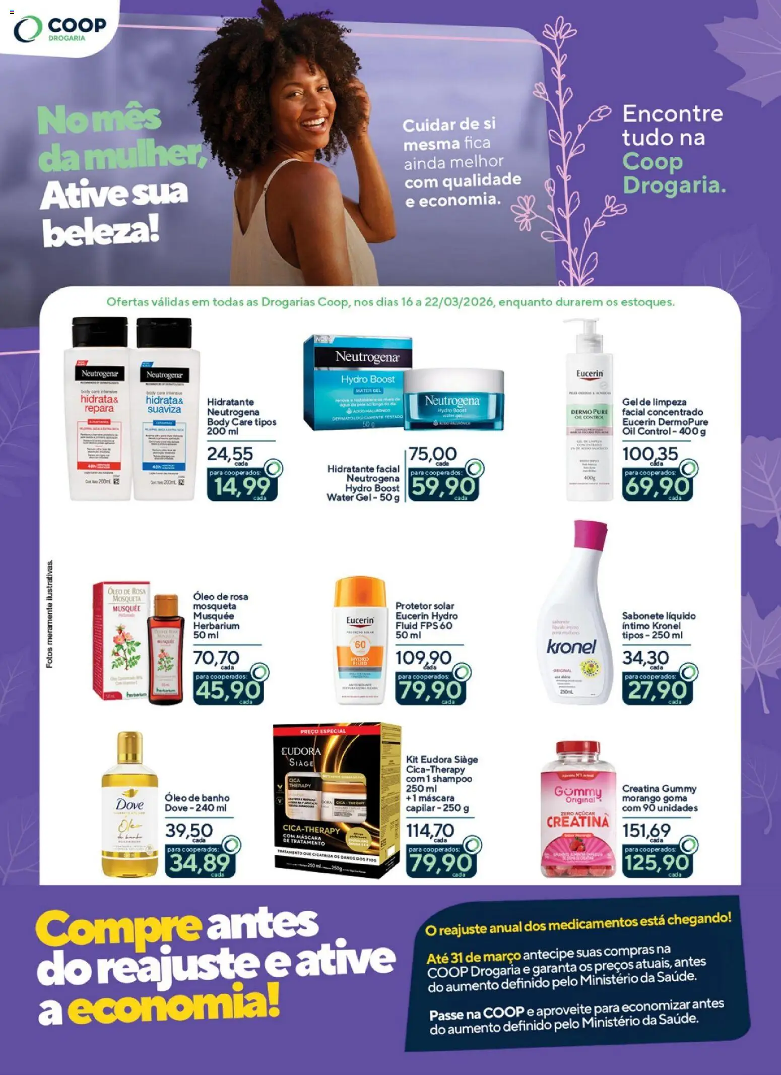 Pré-Visualização do folheto "Coop ofertas Beleza " da loja Coop válido a partir de 16/03/2026 - Creatina, Shampoo, Óleo, Body, Sabonete, Sabonete líquido, Dove, Gel de limpeza