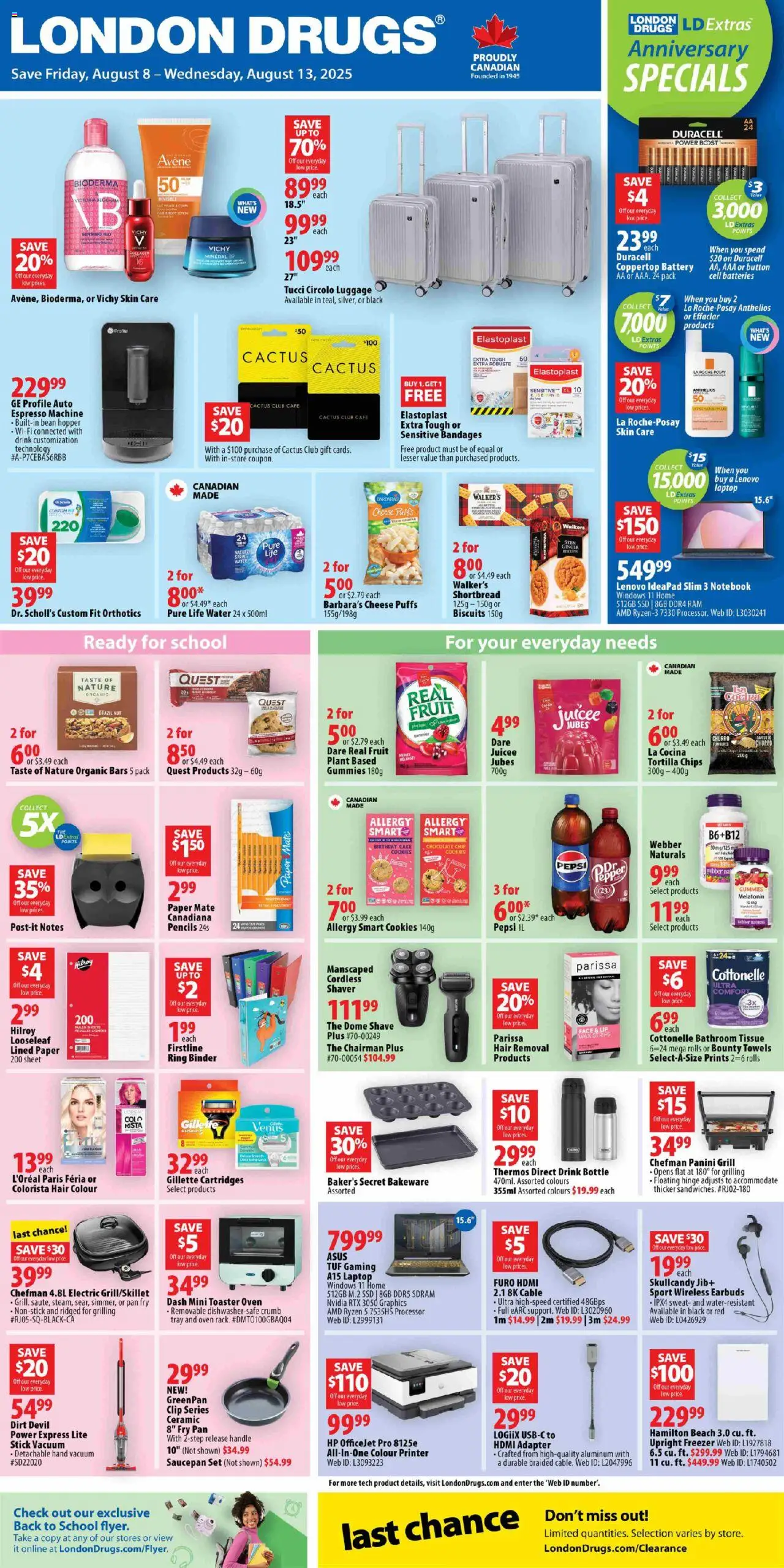 London Drugs flyer valid from Aug 08, 2025 - page number 1