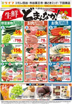 ライフの2025/09/20から2025/09/26までのチラシはここ生鮮どまんなか！