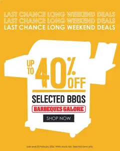 Preview of catalogue Long Weekend Deals from shop Barbeques Galore valid 29/01/2026