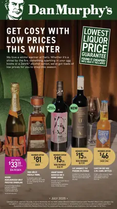 Preview of catalogue Get Cosy with Low Prices this Winter from shop Dan Murphy's valid 03/07/2025