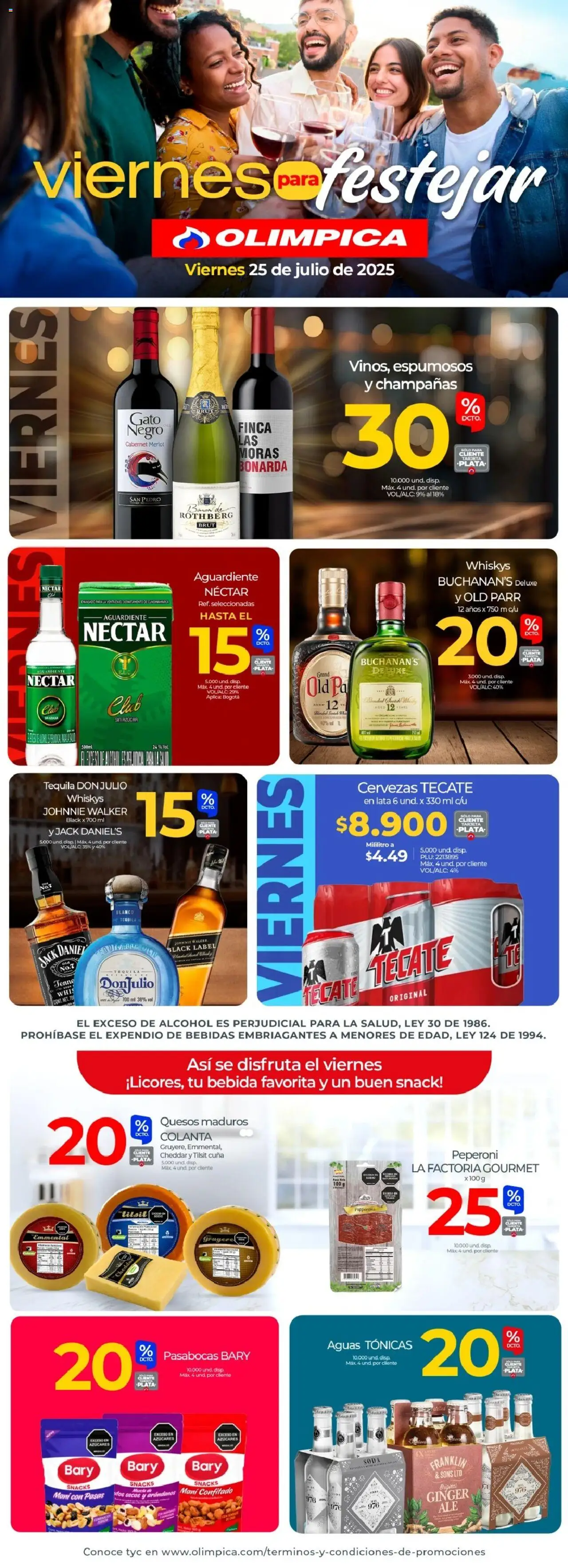 Olímpica Catálogo: 25/07/2025 - 25/07/2025 > Últimas Ofertas pagina numero 1 - Arándanos, Aguardiente, Azucar, Alcohol, Mani, Soda, Cuna, Pasas
