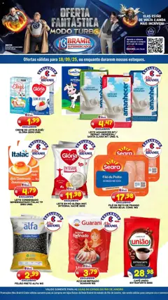 Pré-Visualização do folheto "Ofertas do Dia" da loja Bramil Supermercados válido a partir de 18/09/2025