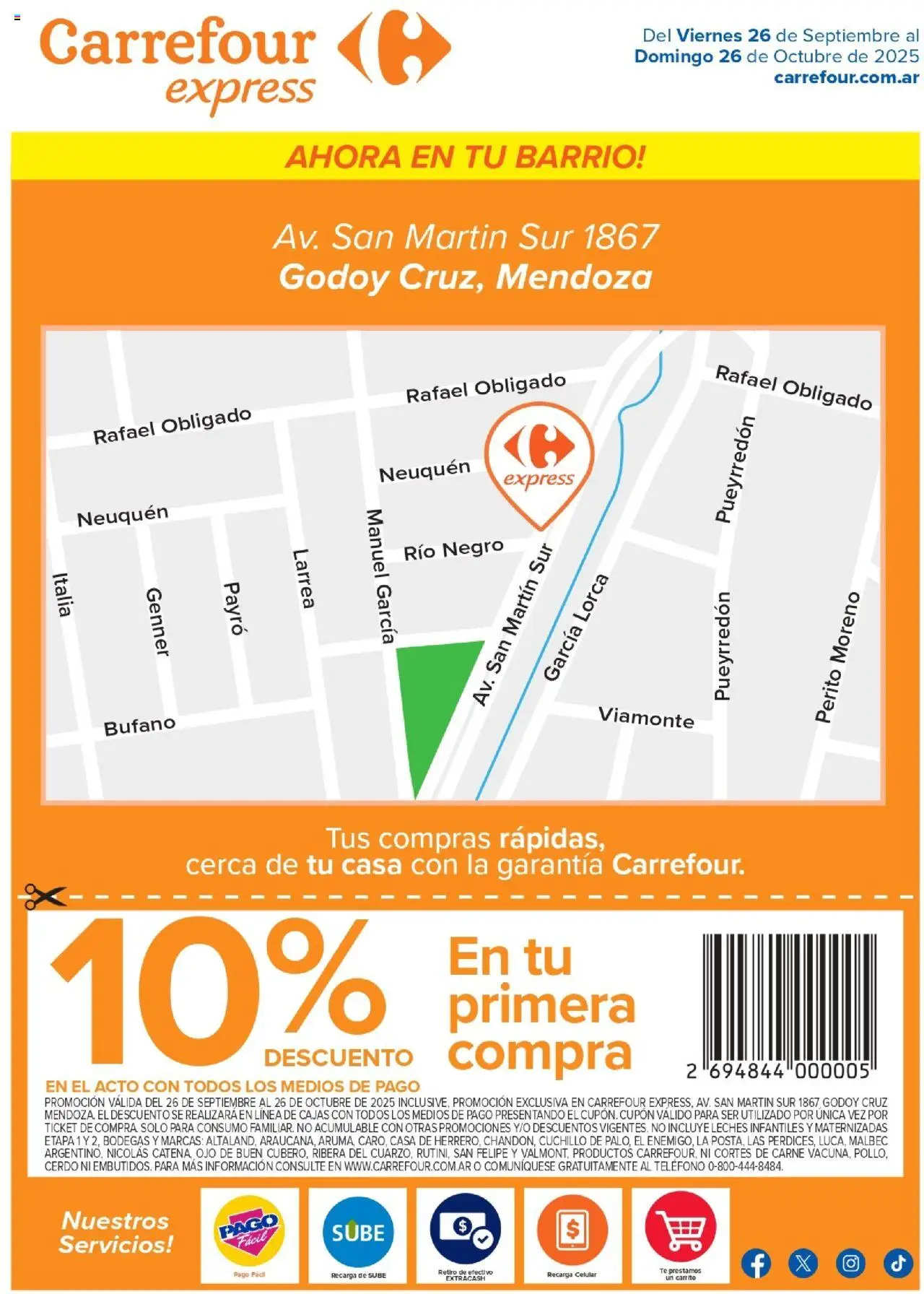 Carrefour Express | Av. San Martin Sur 1867 Godoy Cruz, Mendoza. del 26/09/2025 >> Catálogo