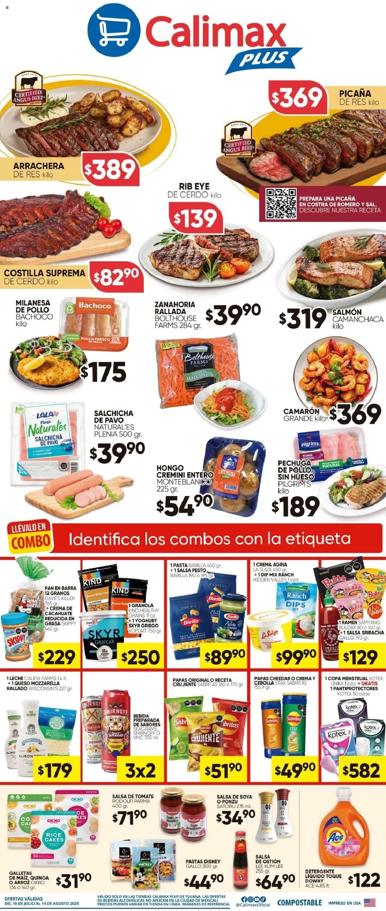 Folleto Las Ofertas de Hoy - Calimax Plus Calimax y sus promociones válidas desde el 18/07/2025 - Número de página 1