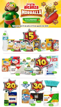 Vista previa las ofertas de la tienda Bodega Aurrerá - Folleto Aquí si te Alcanza Morralla desde el 31/07/2025 