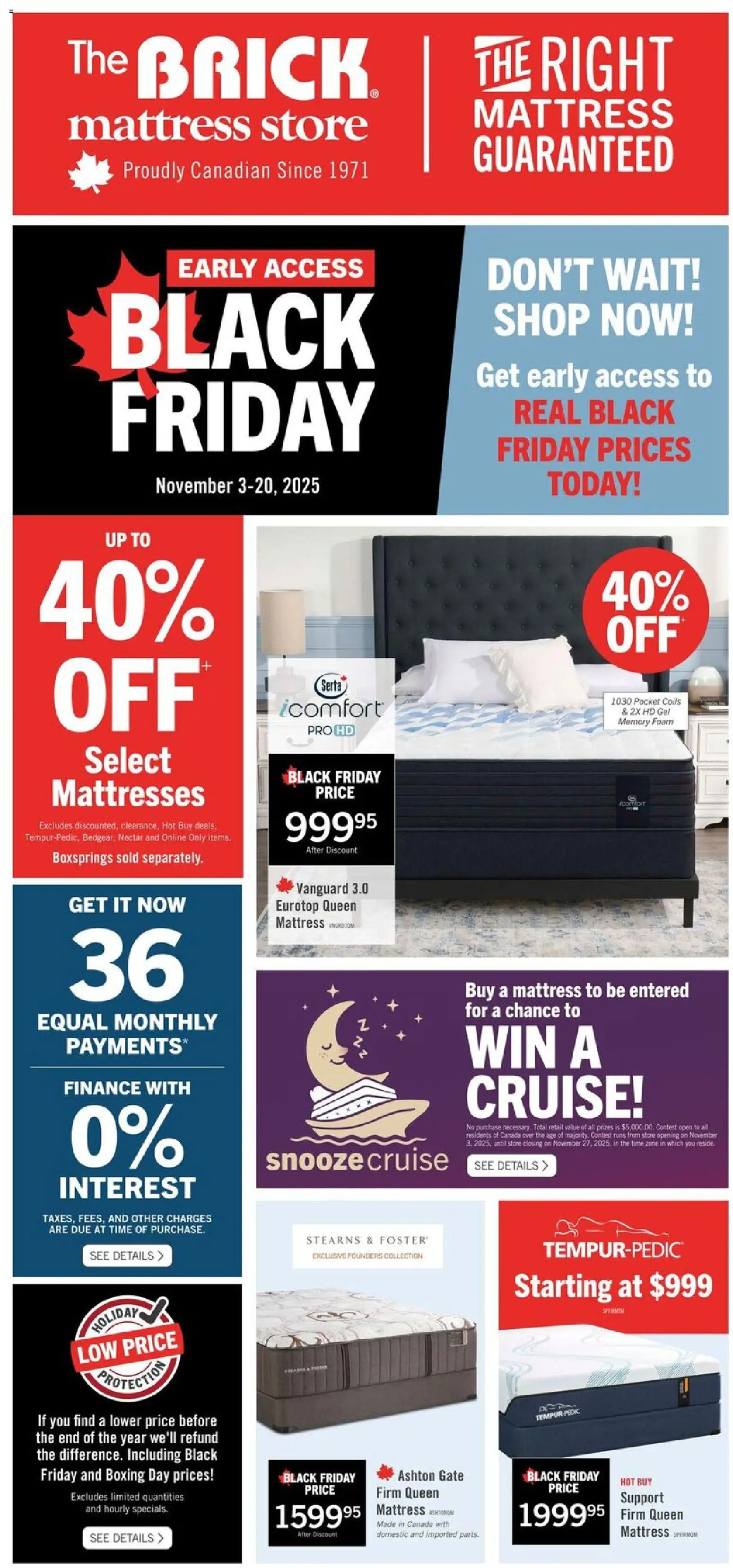Preview of leaflet Brick Mattress Store from shop The Brick is valid from Nov 03, 2025 - Mattresses, Mattress, Foam