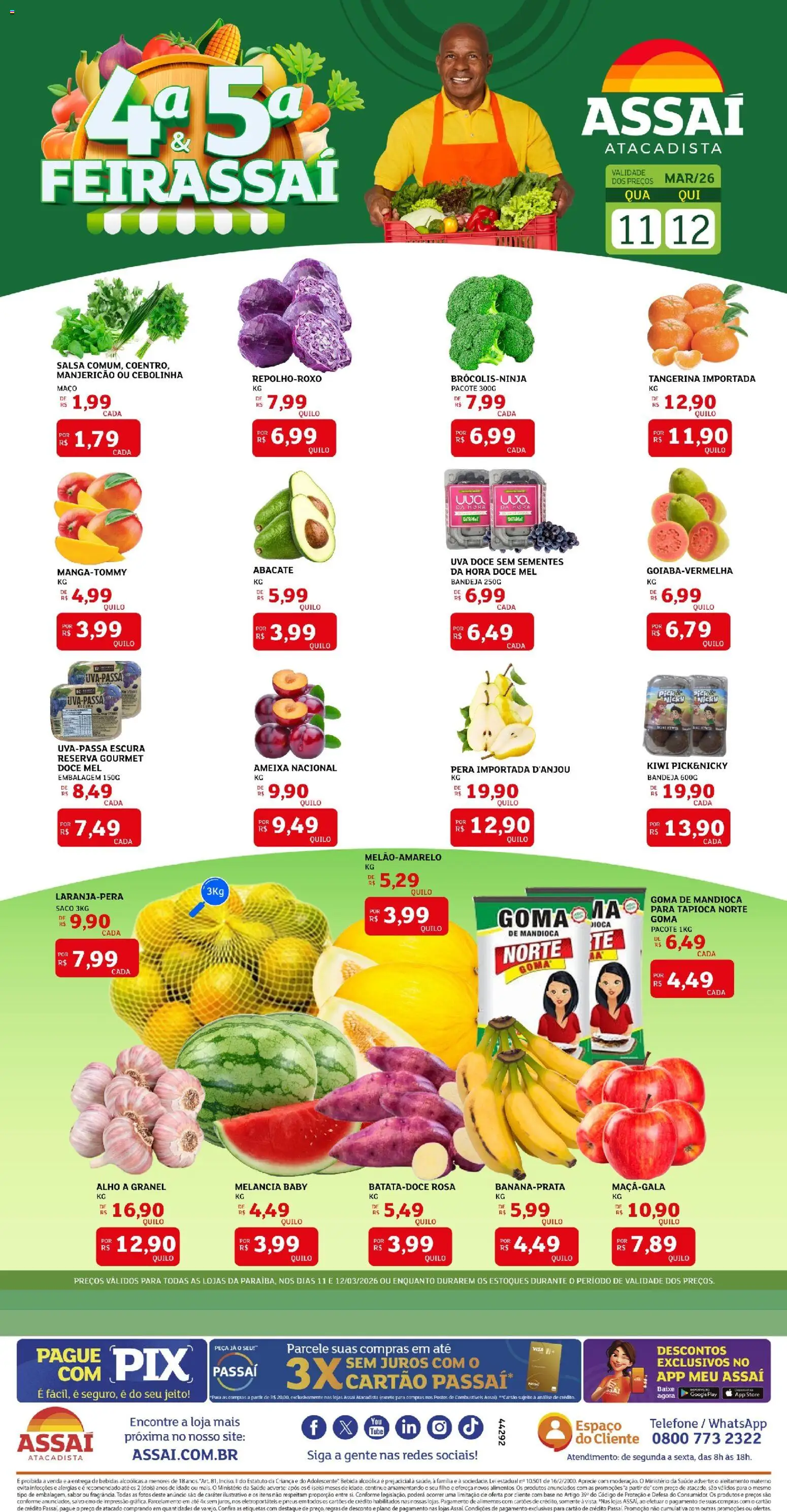 Pré-Visualização do folheto "Assaí Atacadista ofertas - PB" da loja Assaí Atacadista válido a partir de 11/03/2026