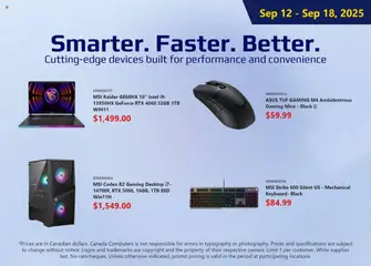 Preview of leaflet Weekly flyer from shop Canada Computers is valid from Sep 12, 2025