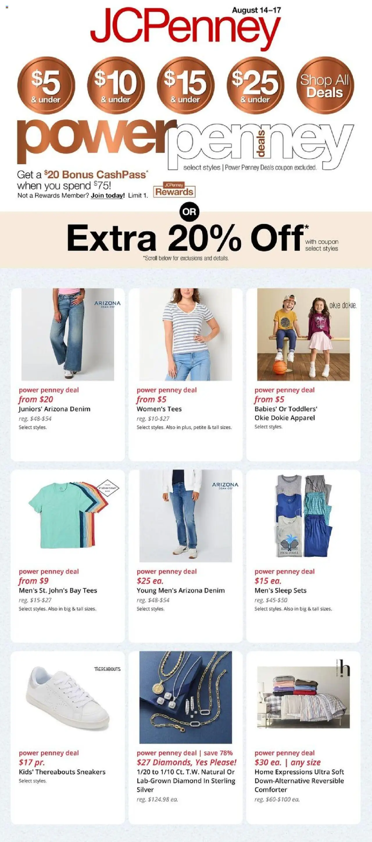 JCPenney Weekly Ad from 08/14/2025 - Flyer - Page number 1