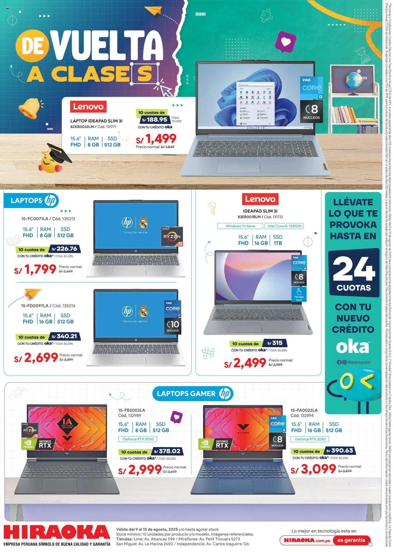 Hiraoka Catálogo (09/08/2025 - 15/08/2025) - ofertas de hoy - número de página 1