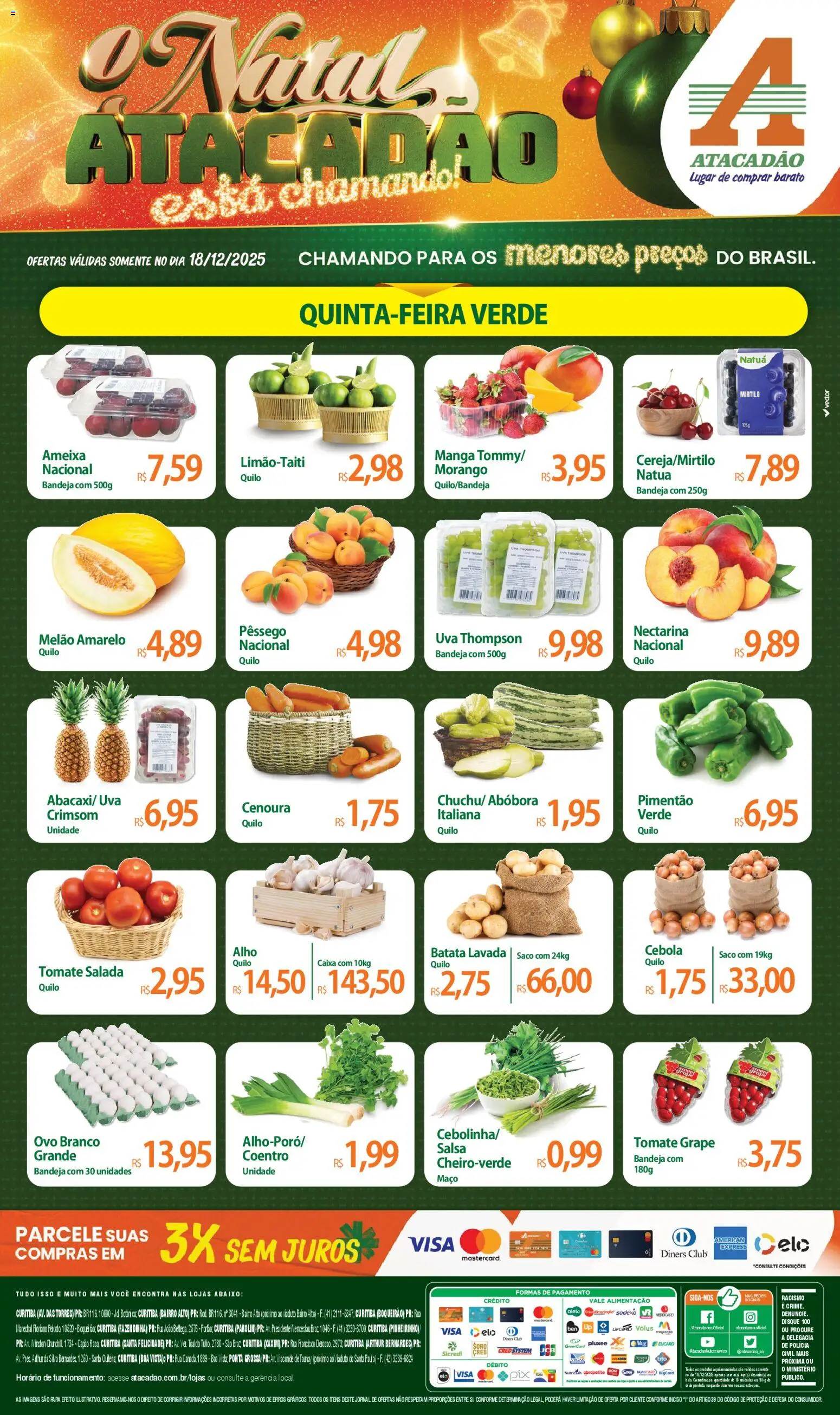 Pré-Visualização do folheto "Ofertas - PR" da loja Atacadão válido a partir de 18/12/2025
