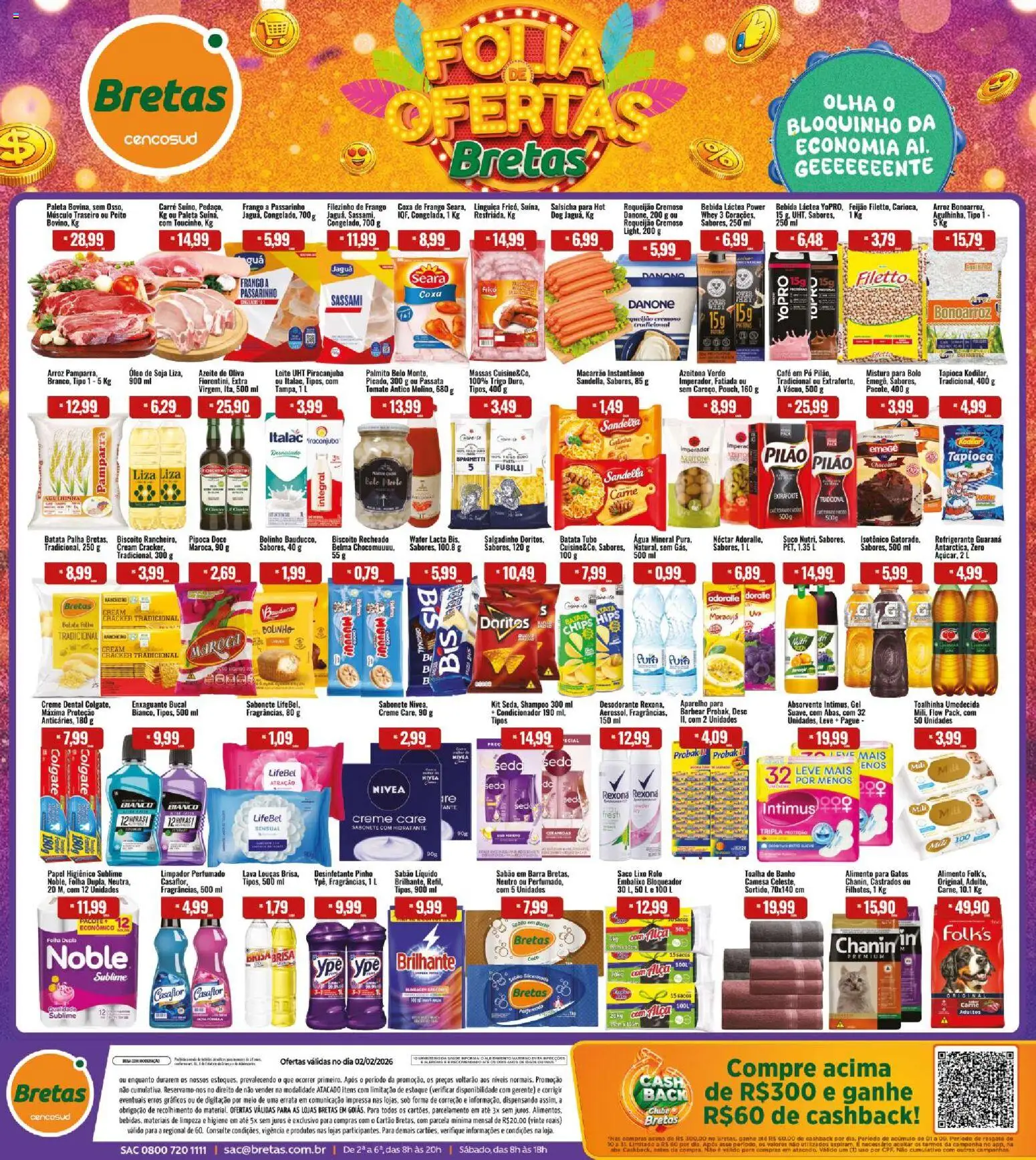 Pré-Visualização do folheto "Ofertas do Dia" da loja Bretas válido a partir de 02/02/2026