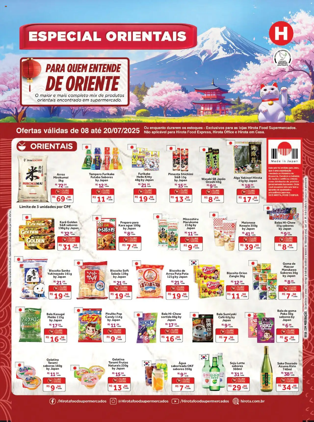 Hirota Food folheto "Ofertas Especiais Orientais" válido a partir de 08/07/2025 - número de página 1