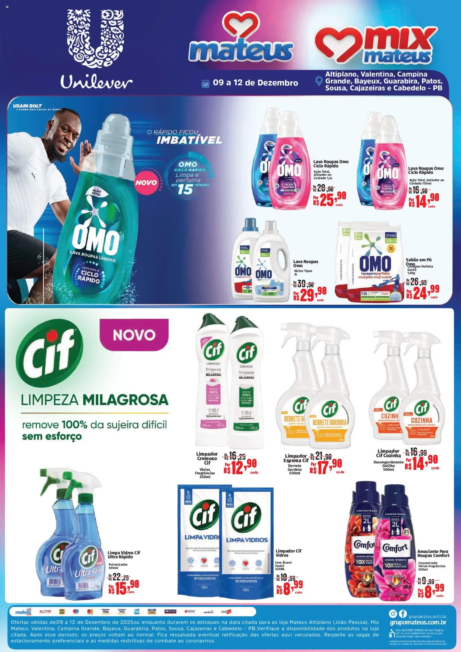 Pré-Visualização do folheto "Ofertas Unilever" da loja Mateus válido a partir de 09/12/2025