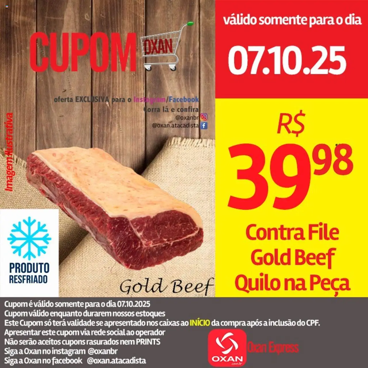 Oxan Atacadista folheto "Ofertas da semana" válido a partir de 07/10/2025 - número de página 1 - Contra filé