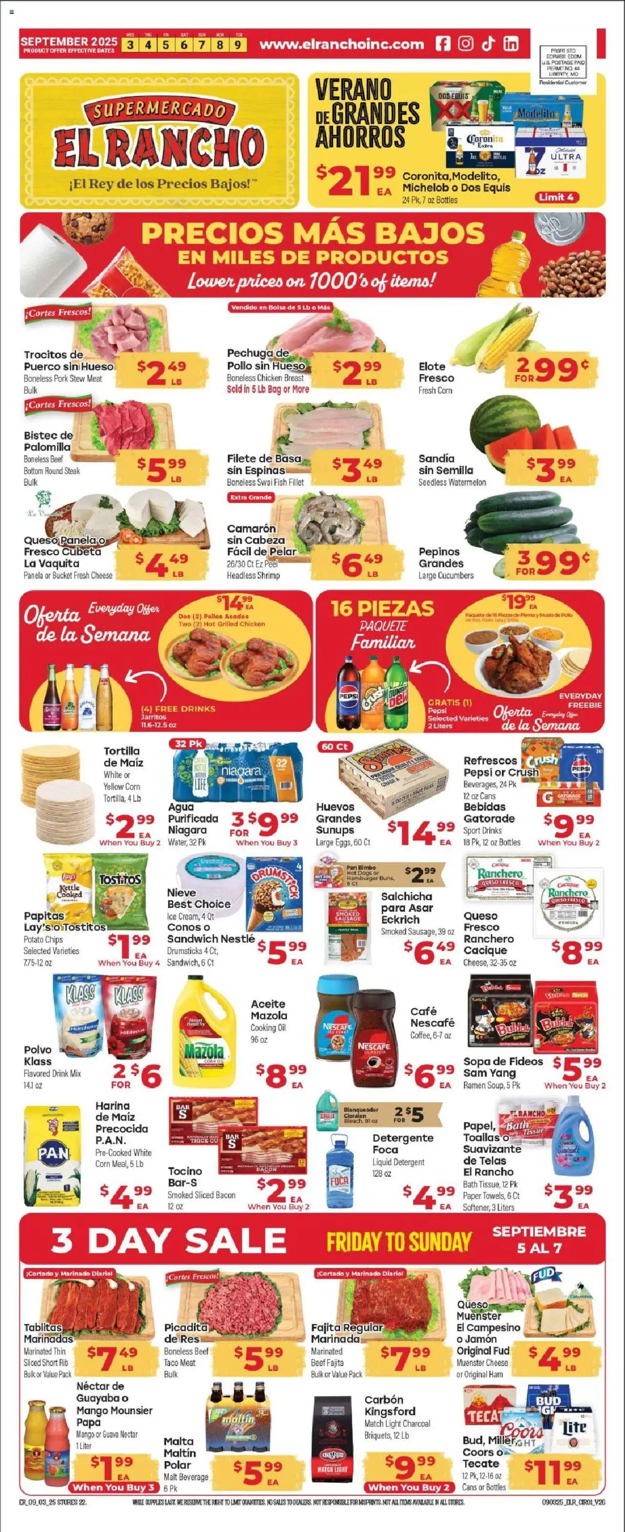 El Rancho Weekly Ad 2 from 09/03/2025 - Flyer - Page number 1