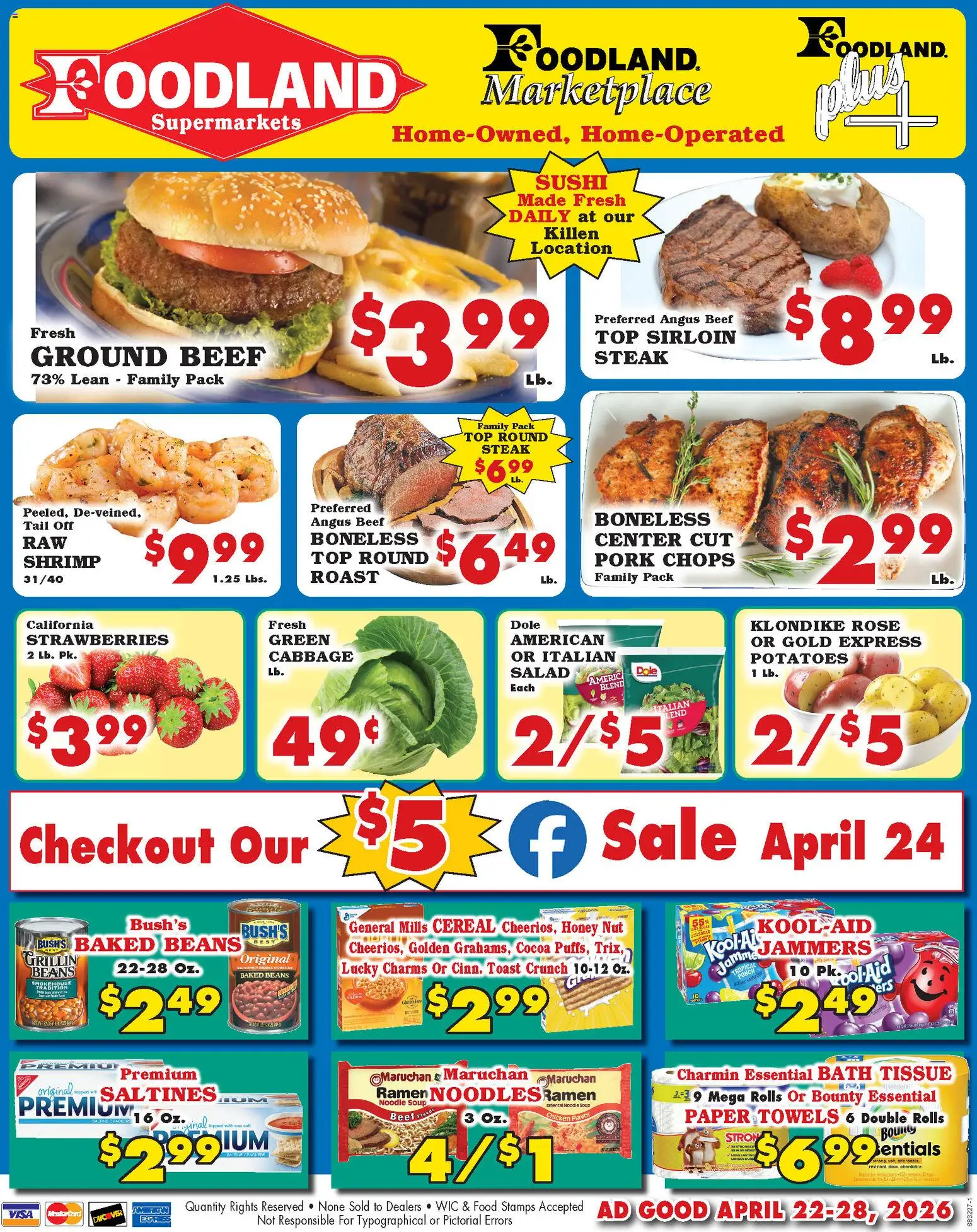 Ad Preview of Foodland Foodland Weekly Ad - Supermarkets from 04/22/2026