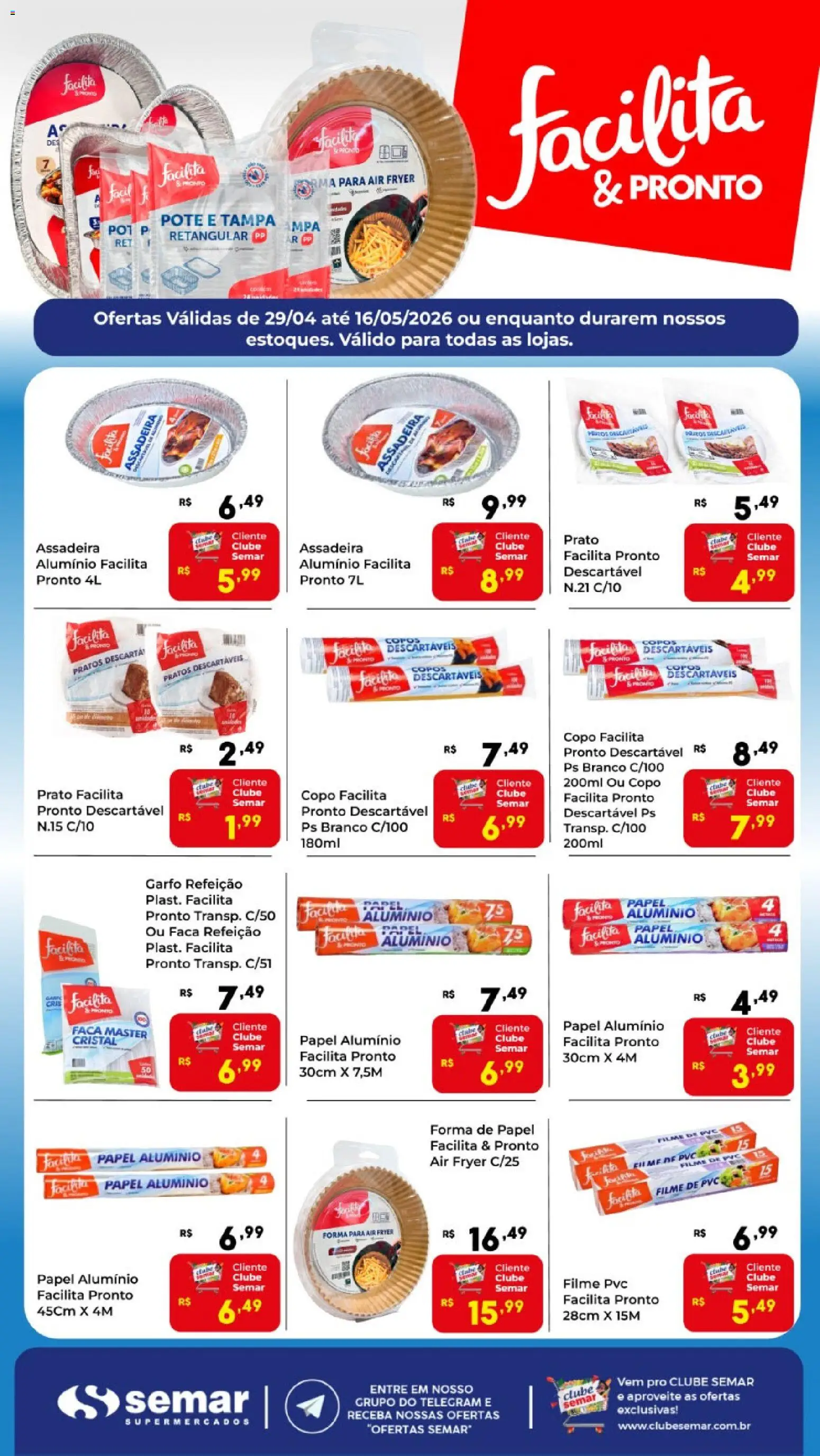 Pré-Visualização do folheto "Semar Supermercado ofertas Facilita & Pronto" da loja Semar Supermercado válido a partir de 29/04/2026